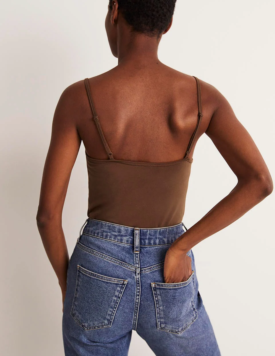 Plain Cami Top-Deep Brown - Image 3