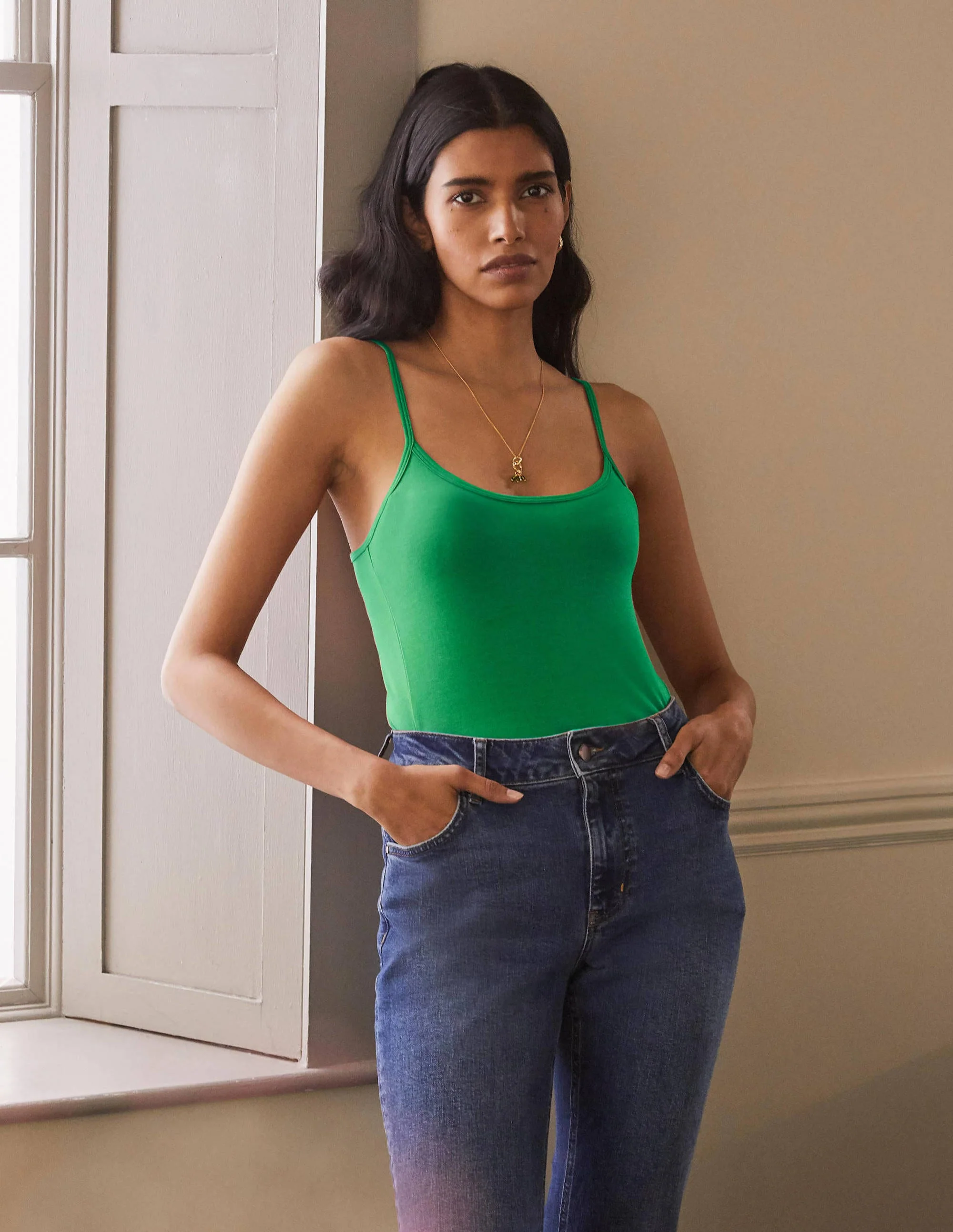 Plain Cami Top-Leafy Green - Image 3