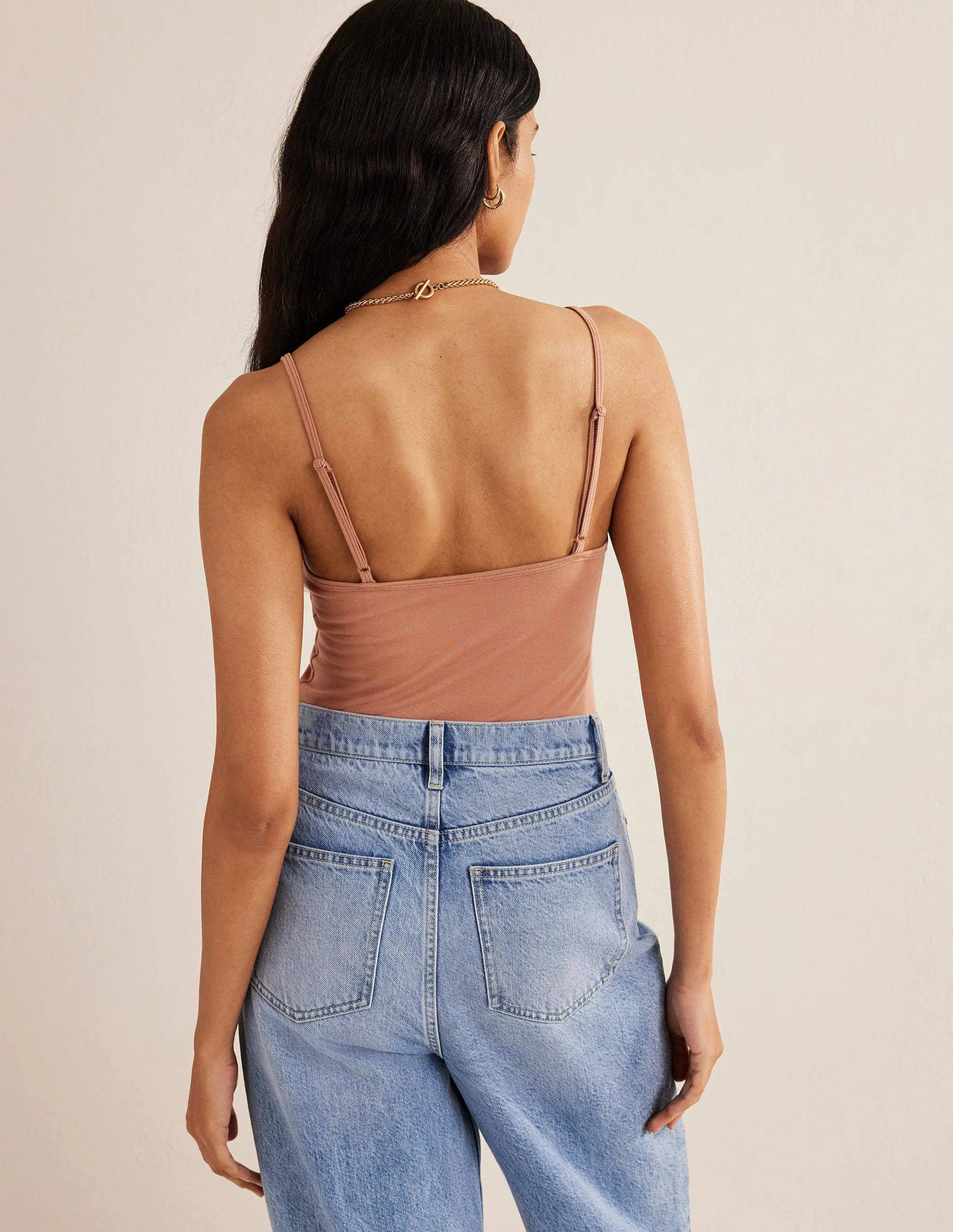 Plain Cami Top-Light Brown - Image 3