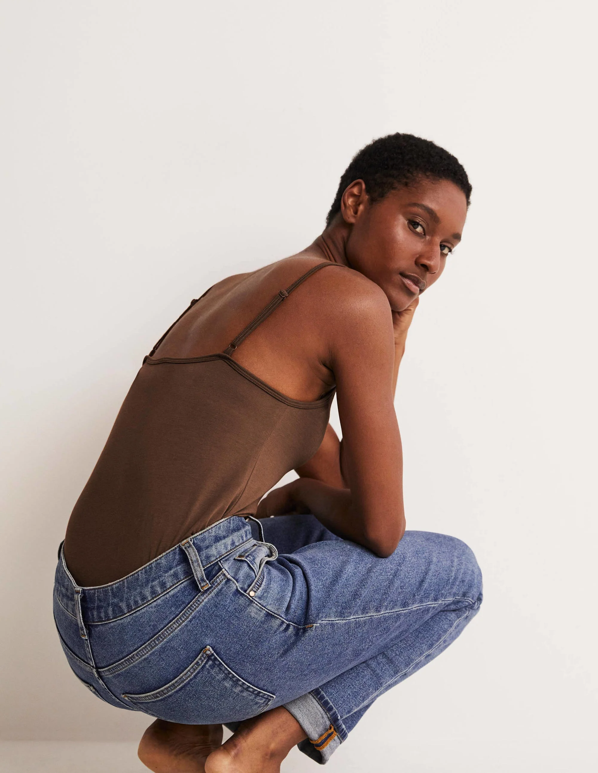 Plain Cami Top-Medium Brown - Image 7