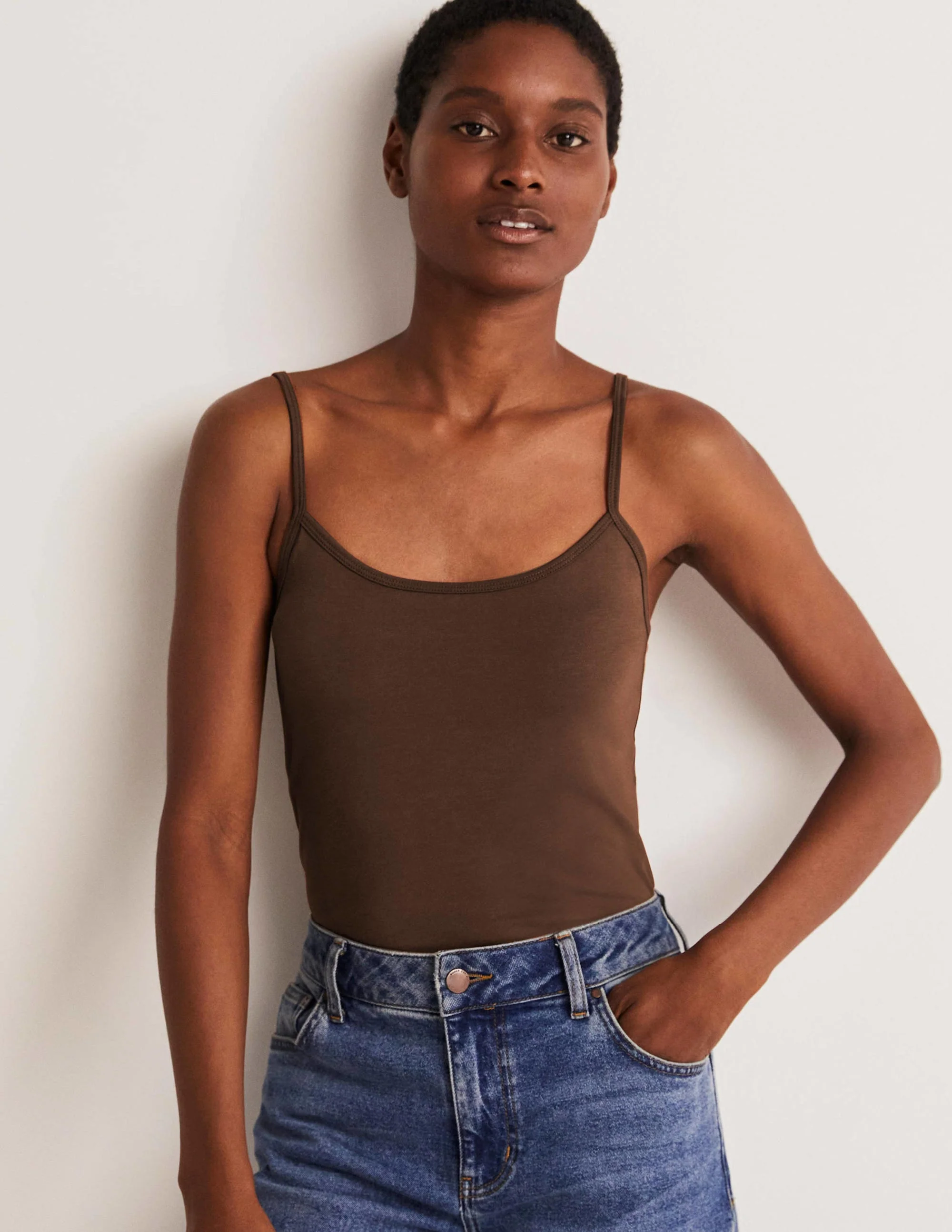 Plain Cami Top-Medium Brown - Image 8