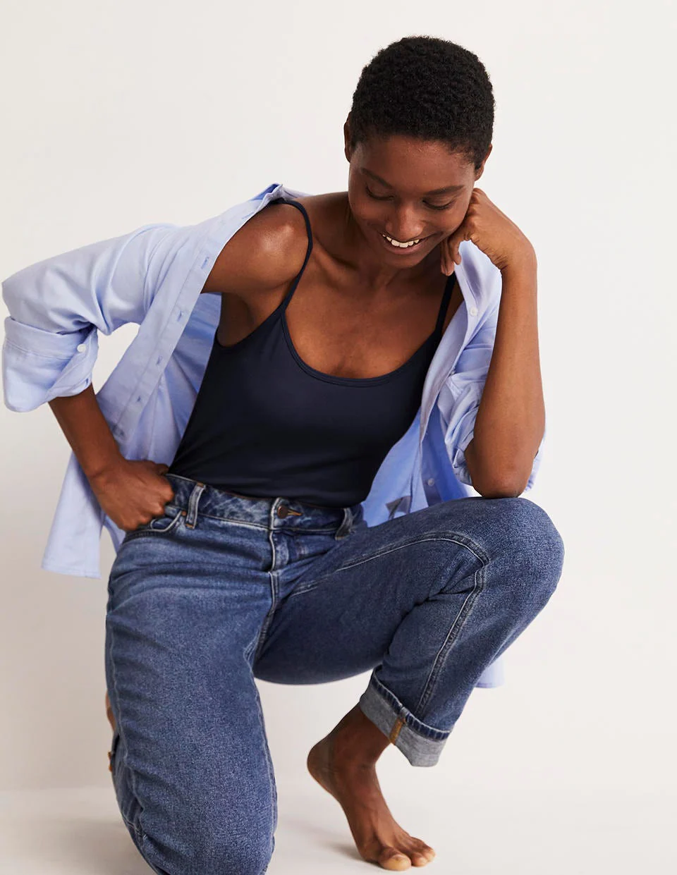 Plain Cami Top-Navy - Image 4