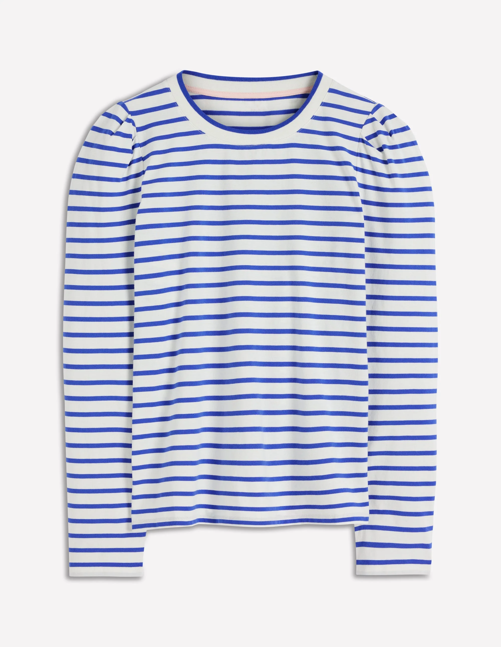 Pleat Sleeve Stripe Top-Beaucoup Blue and Ivory Stripe - Image 5