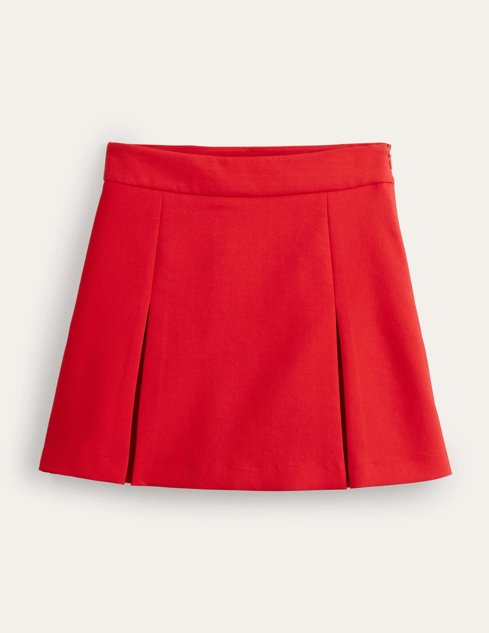 Pleated A-line Mini Skirt-Red - Image 6