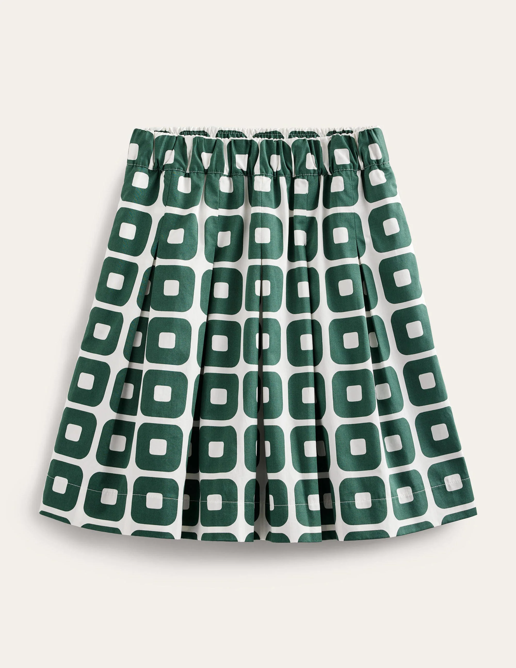 Pleated Cotton Skirt-Trekking Green, Cube - Image 5