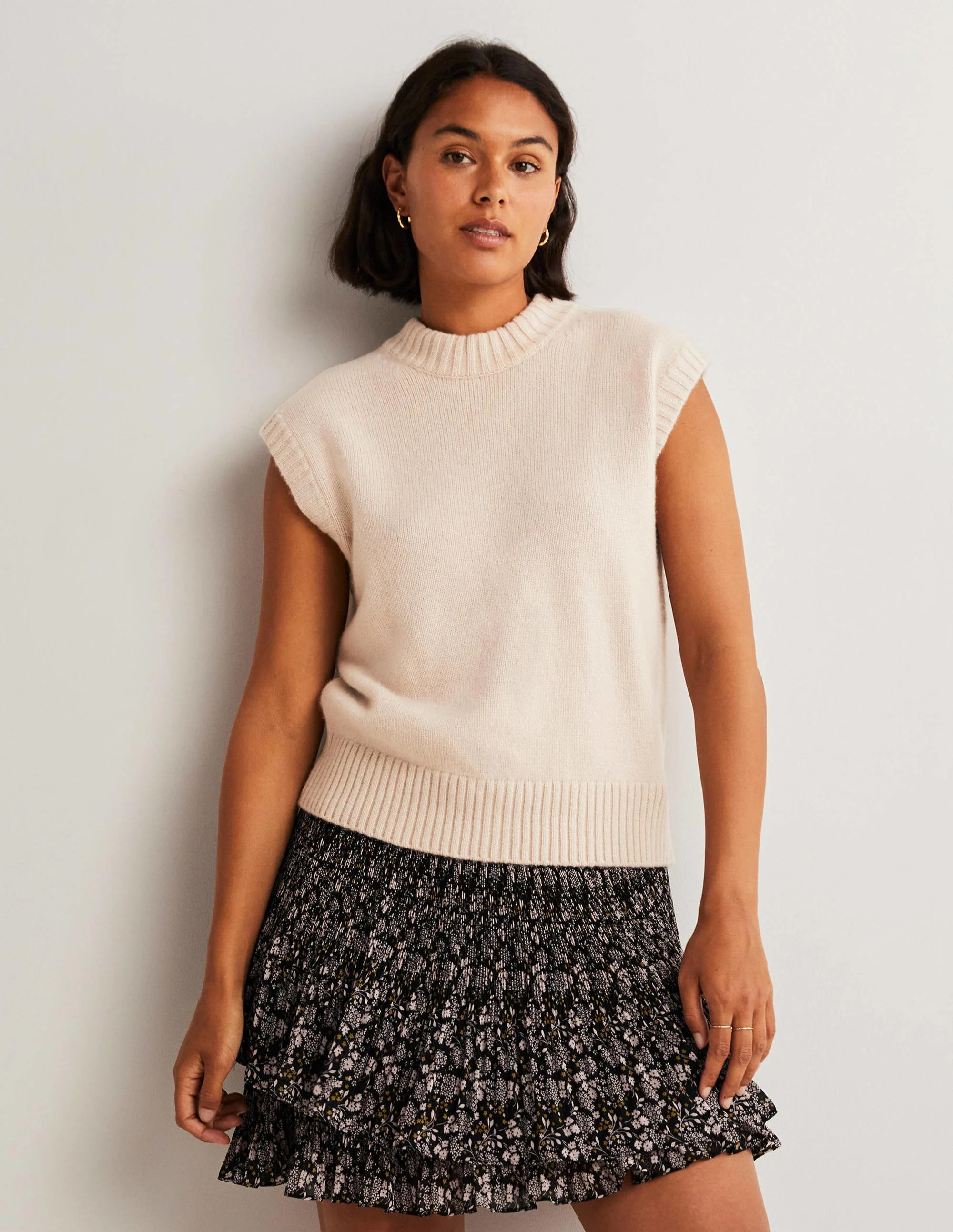 Plisse Mini Skirt-Black, Prairie Garden