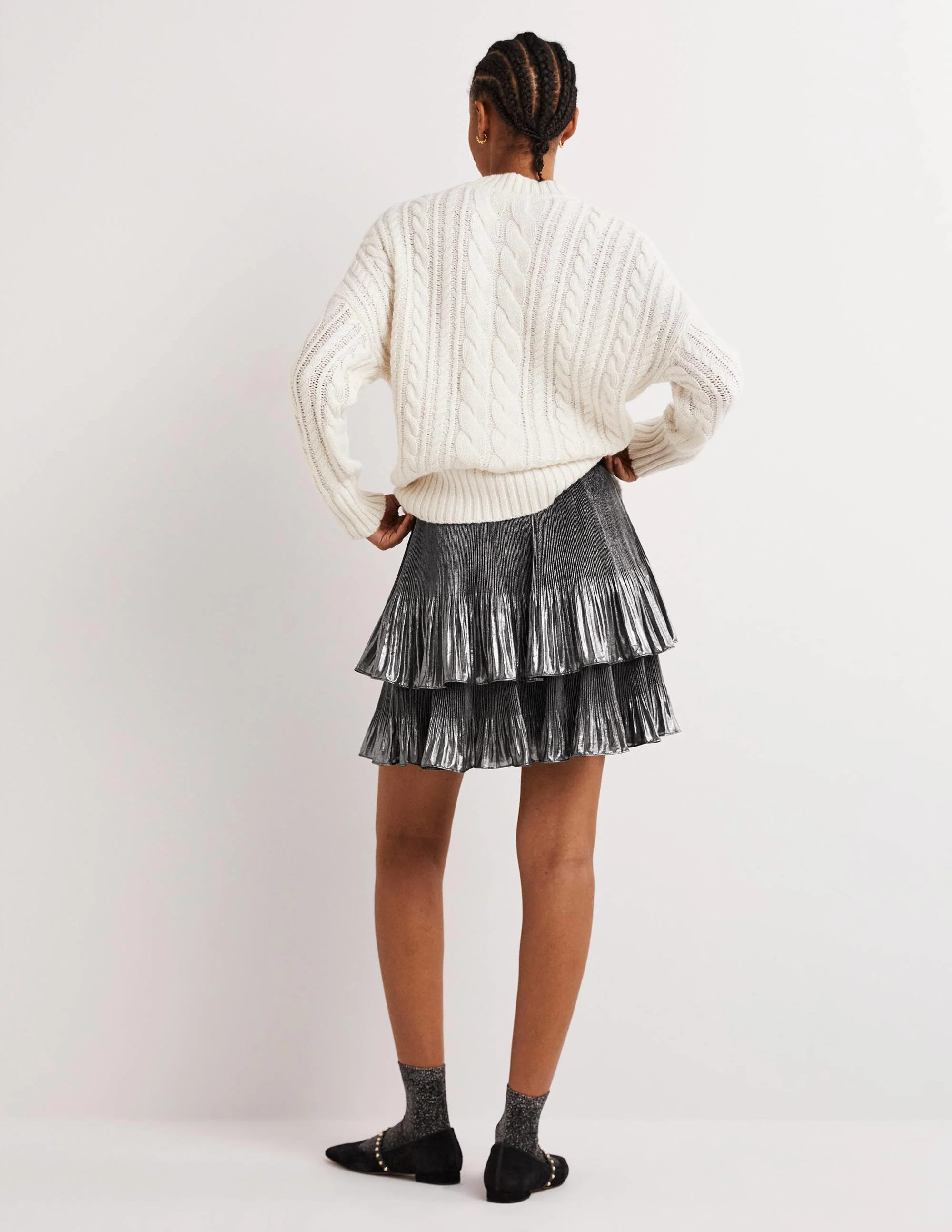 Plisse Mini Skirt-Party Metallic - Image 3