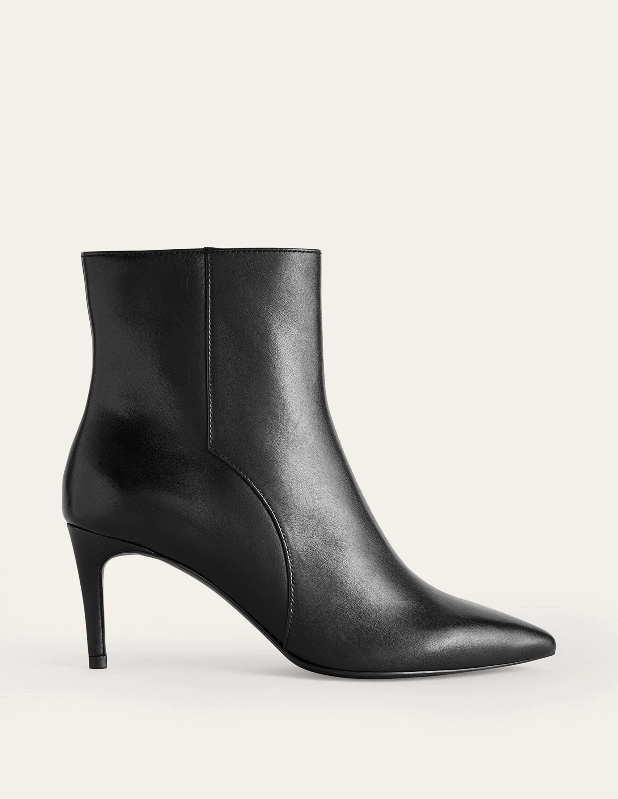 Pointed-Toe Ankle Boots-Black Leather - Image 2