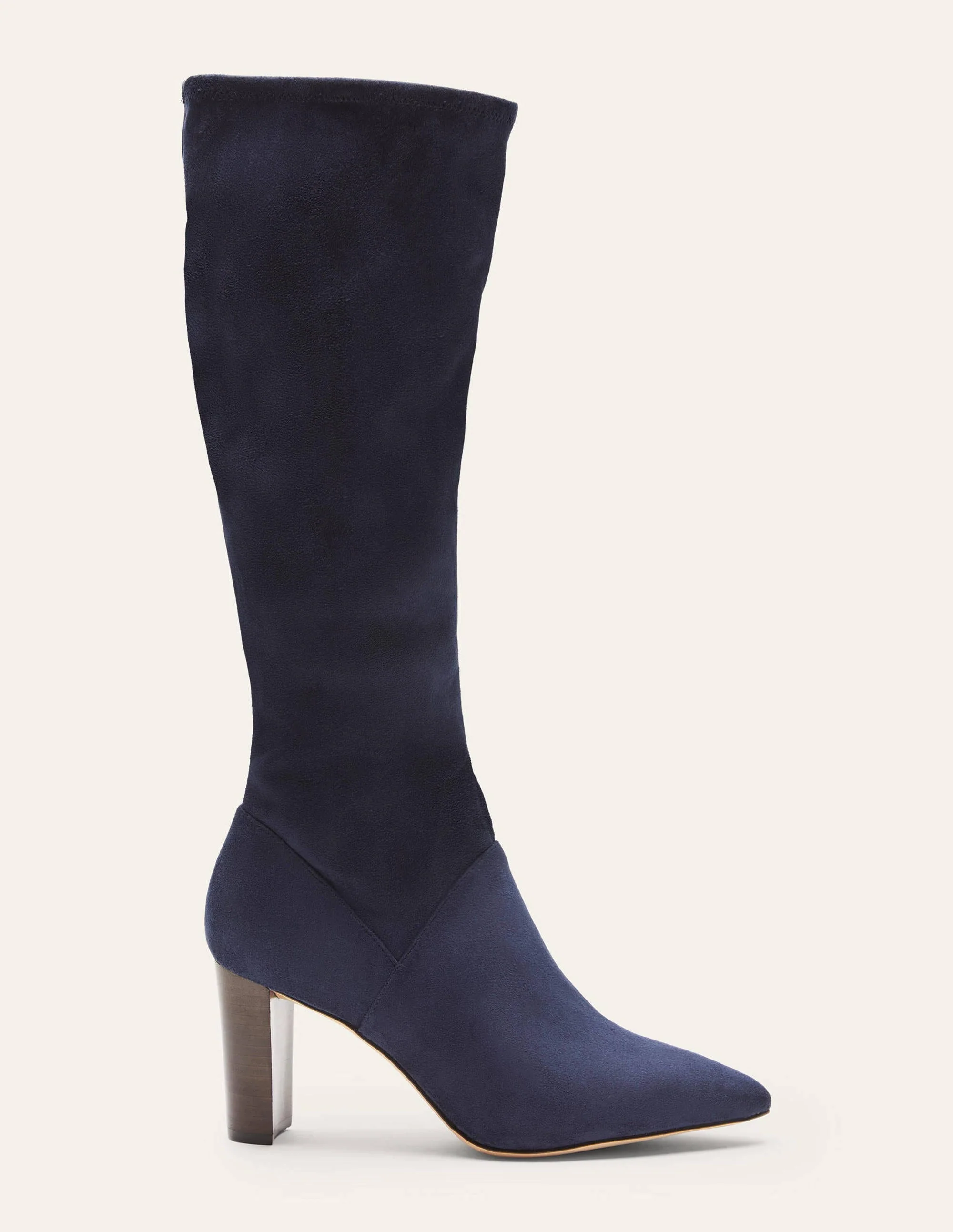 Pointed Toe Stretch Boots-Navy - Image 2