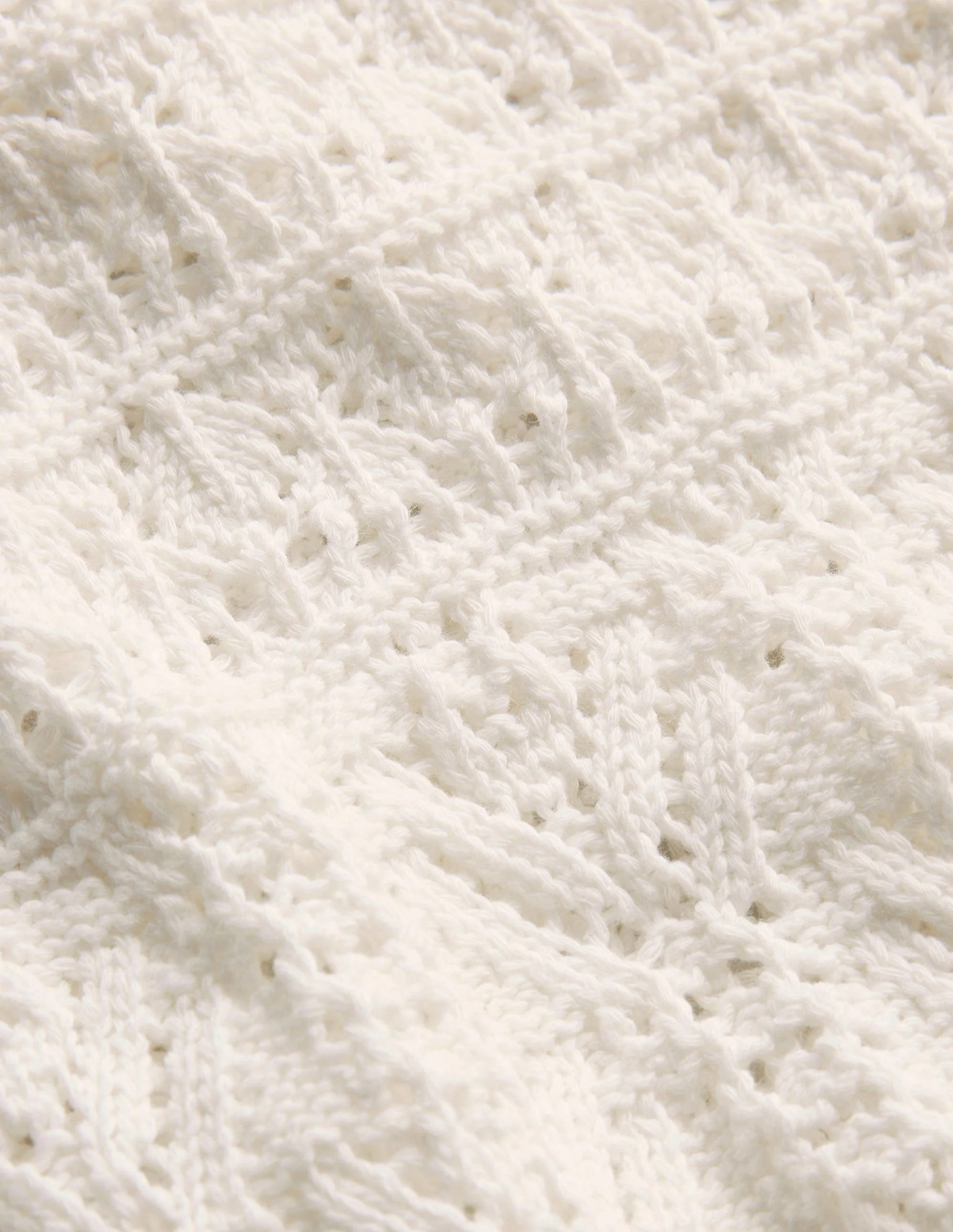 Pointelle Cotton Sweater-Warm Ivory - Image 6