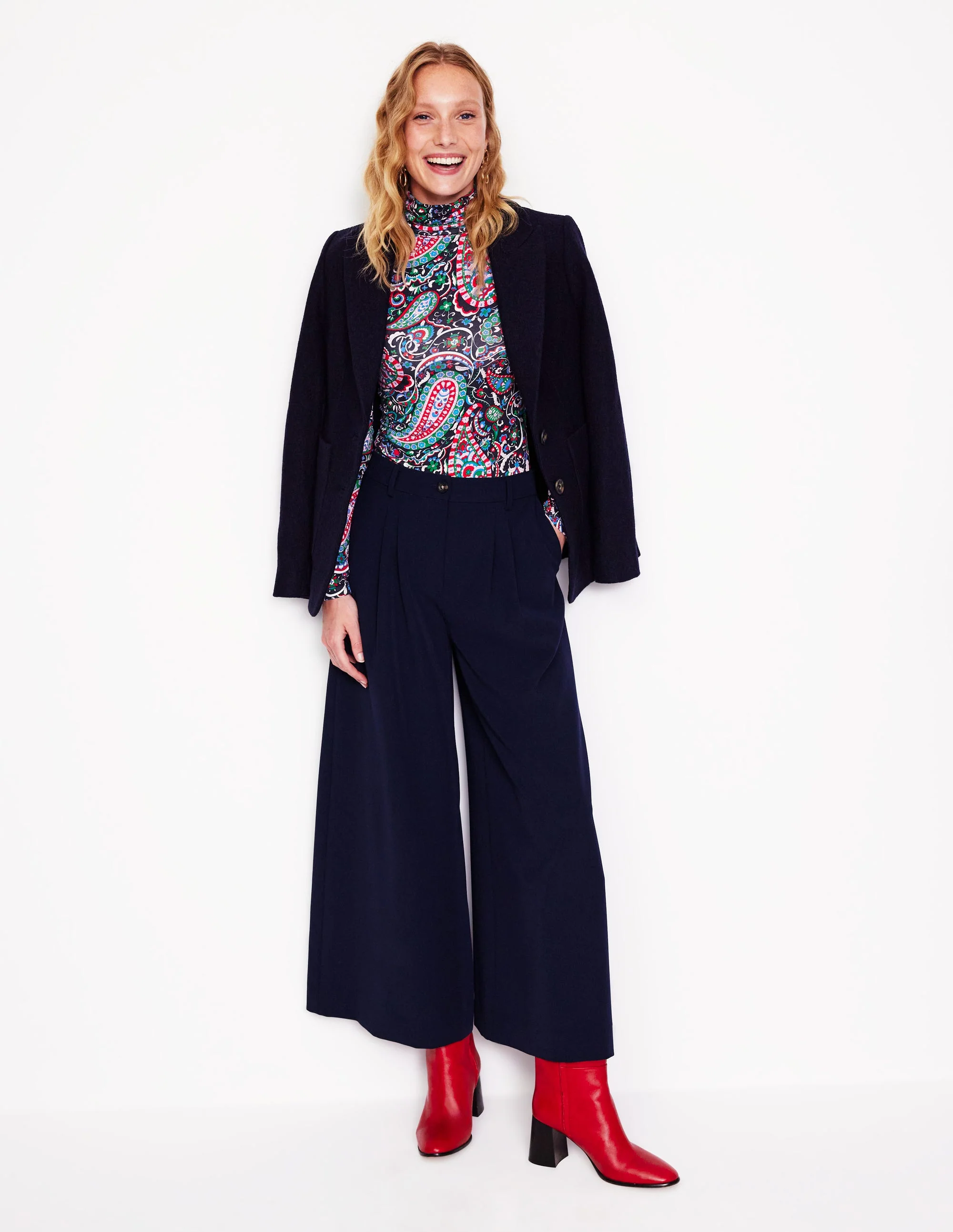 Polly Jersey Top-Navy, Paisley Paradise - Image 4