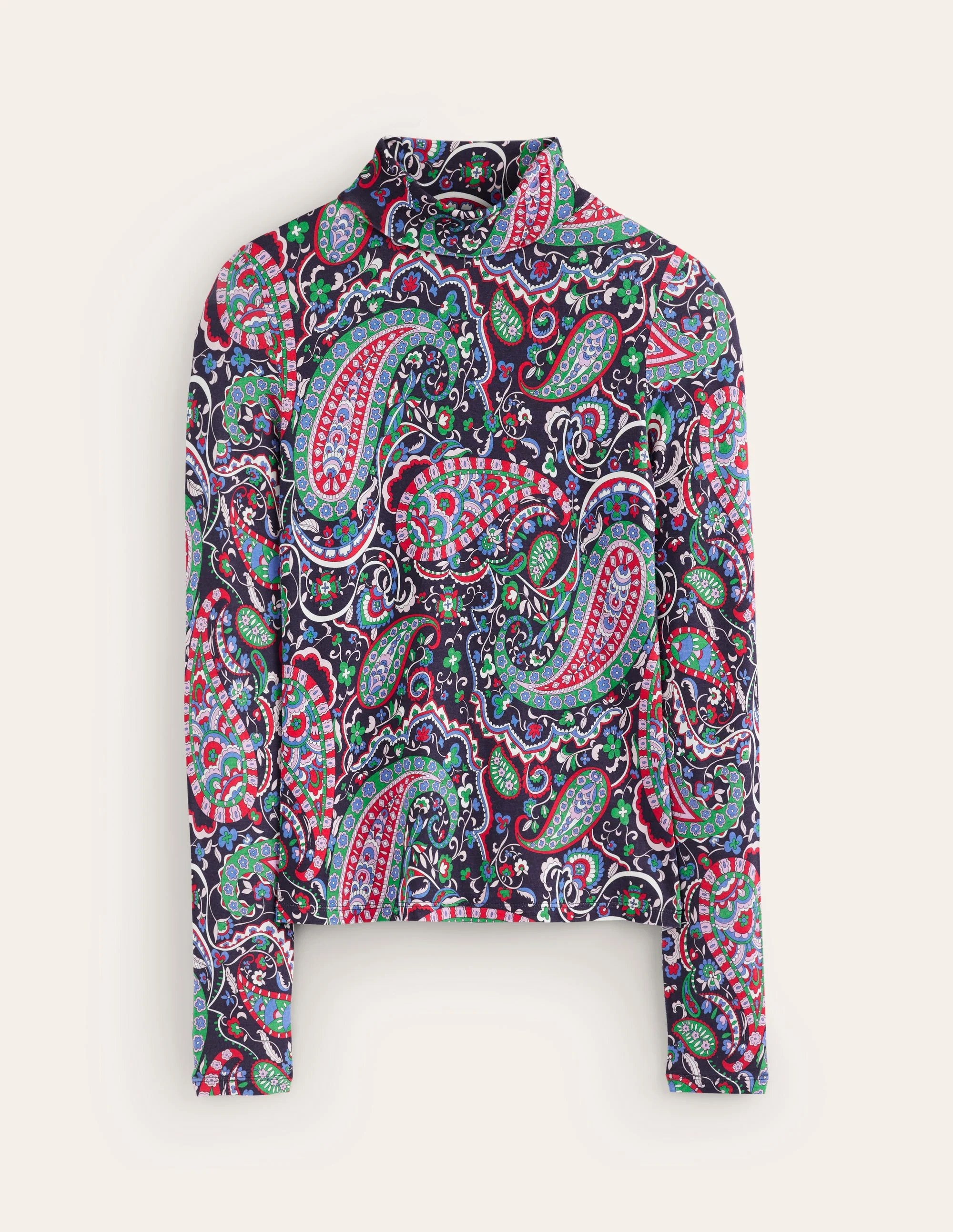 Polly Jersey Top-Navy, Paisley Paradise - Image 5
