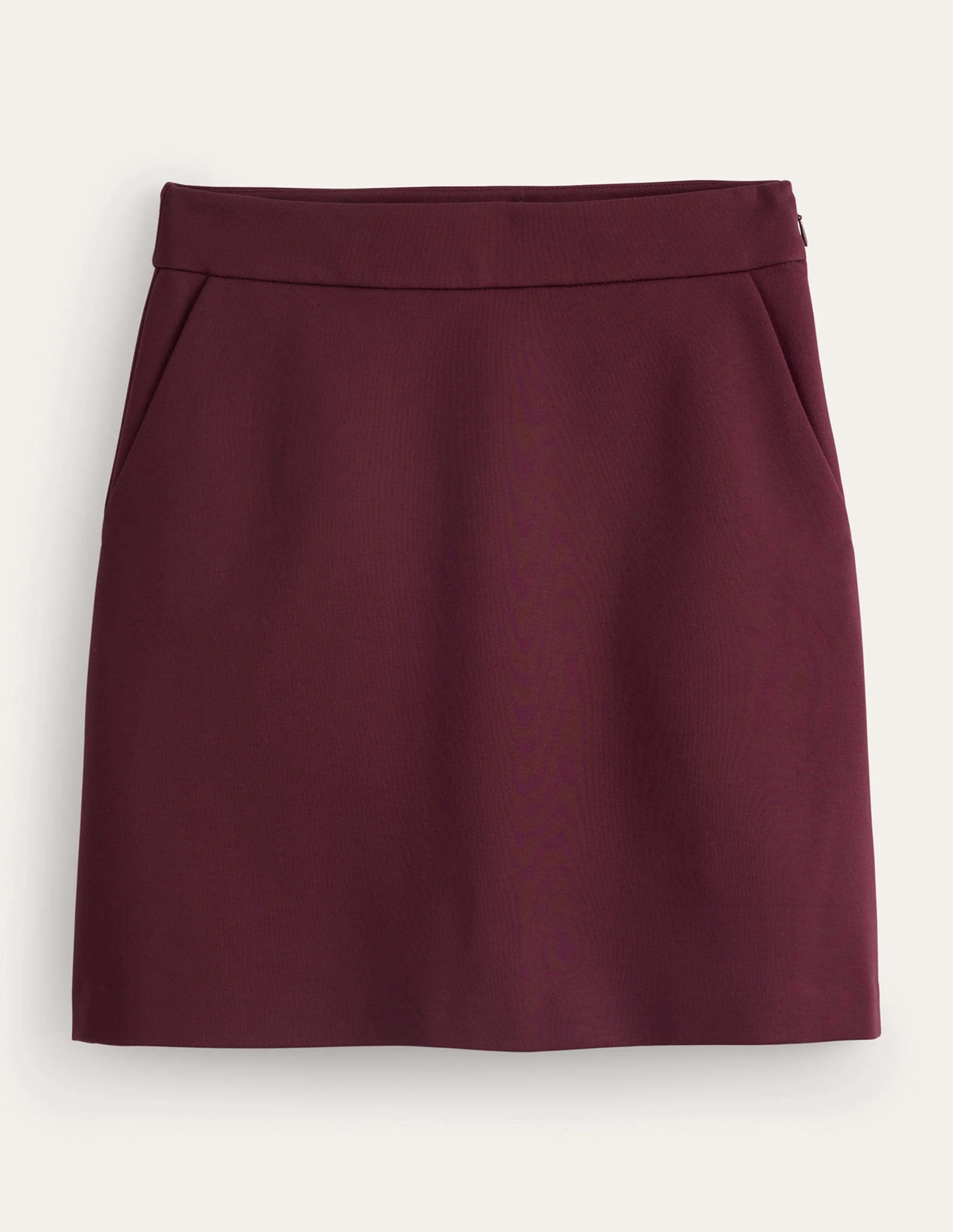 Ponte A-line Mini Skirt-Burgundy - Image 5