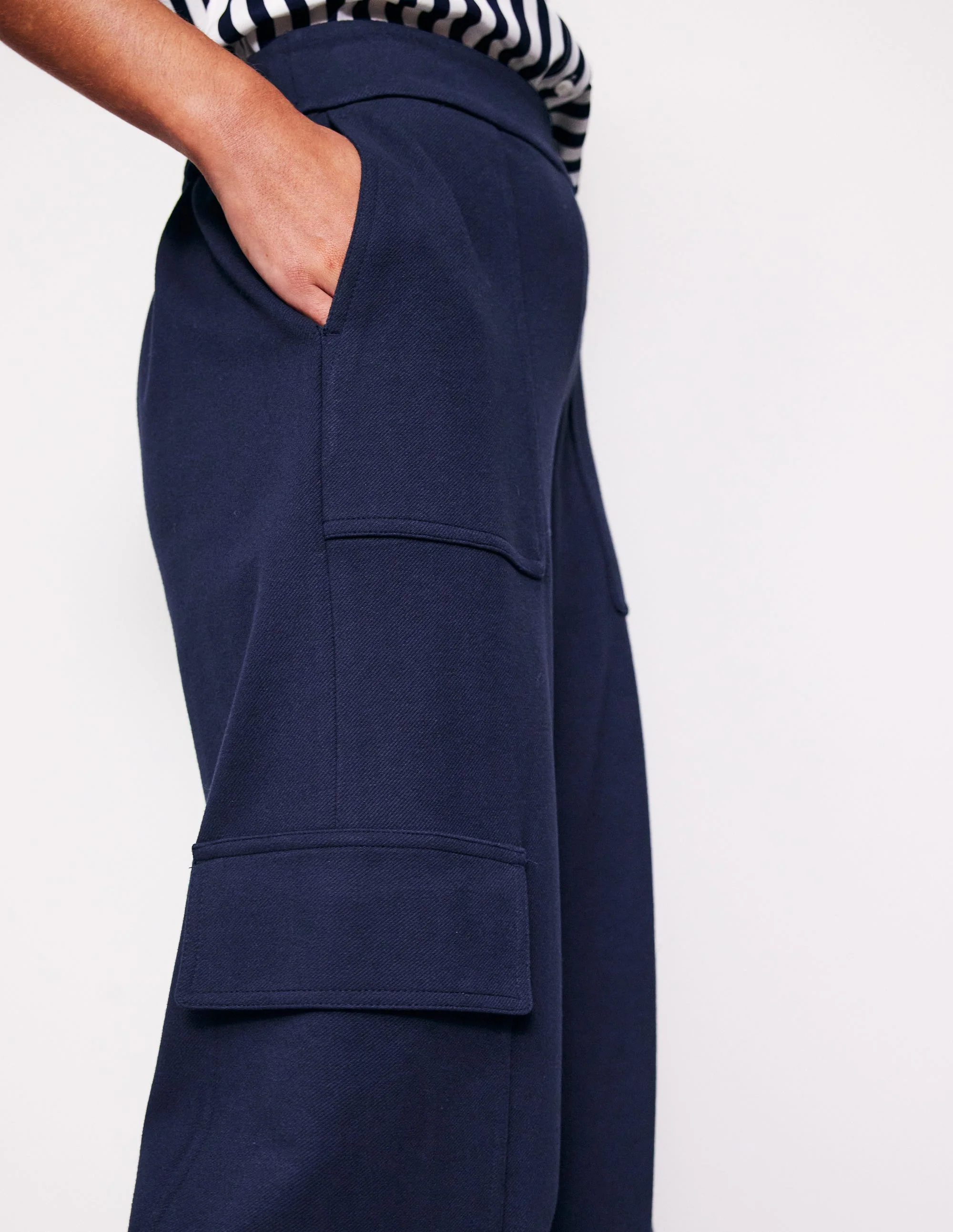 Ponte Twill Pull-on Pants-Navy - Image 2