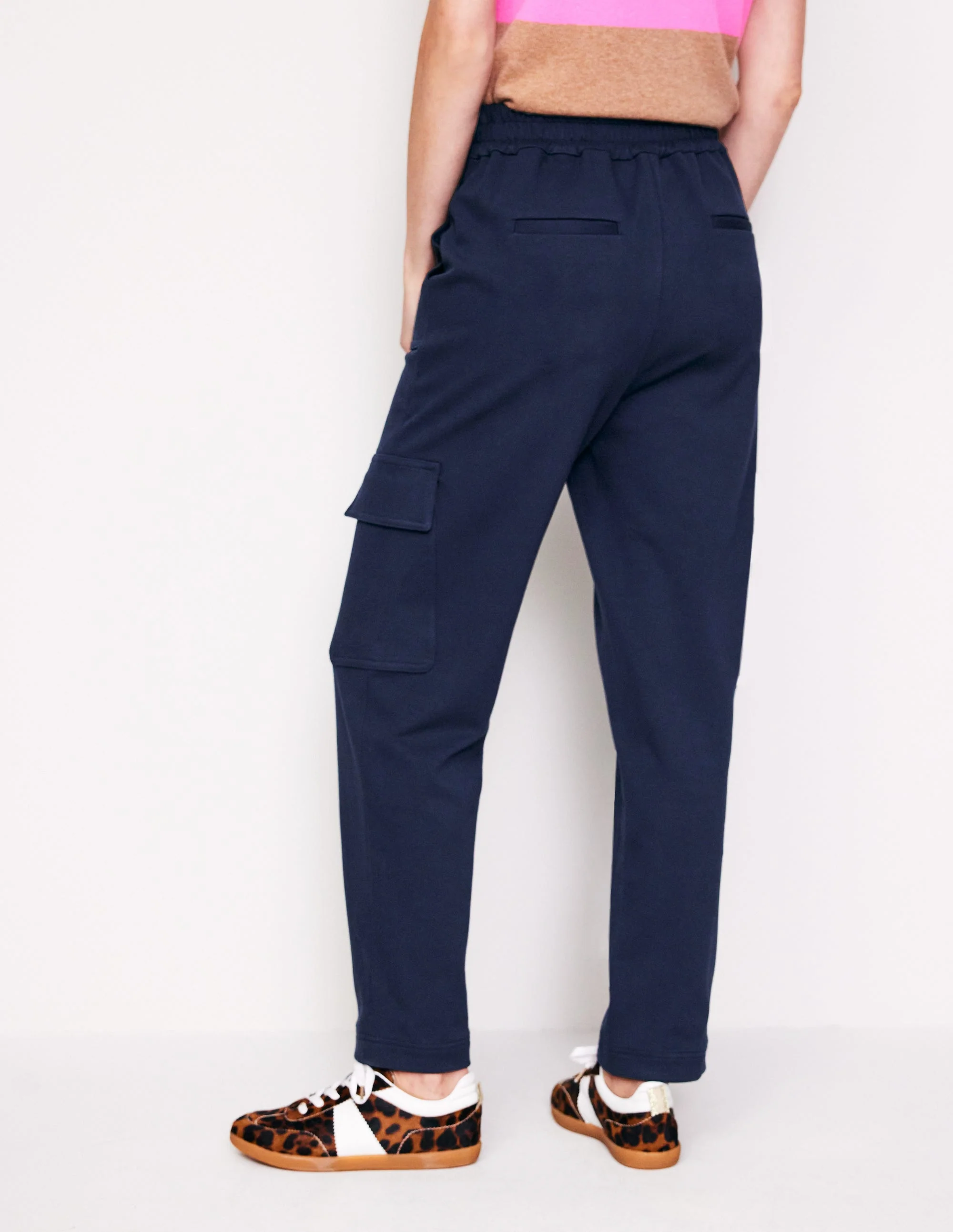 Ponte Twill Tapered Pants-Navy - Image 3