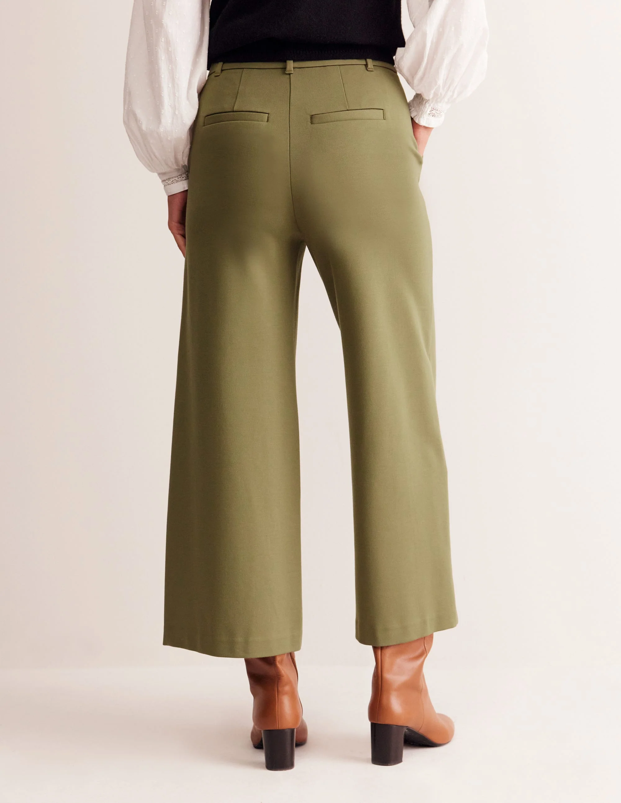 Ponte Wide Leg Culottes-Oregano - Image 3