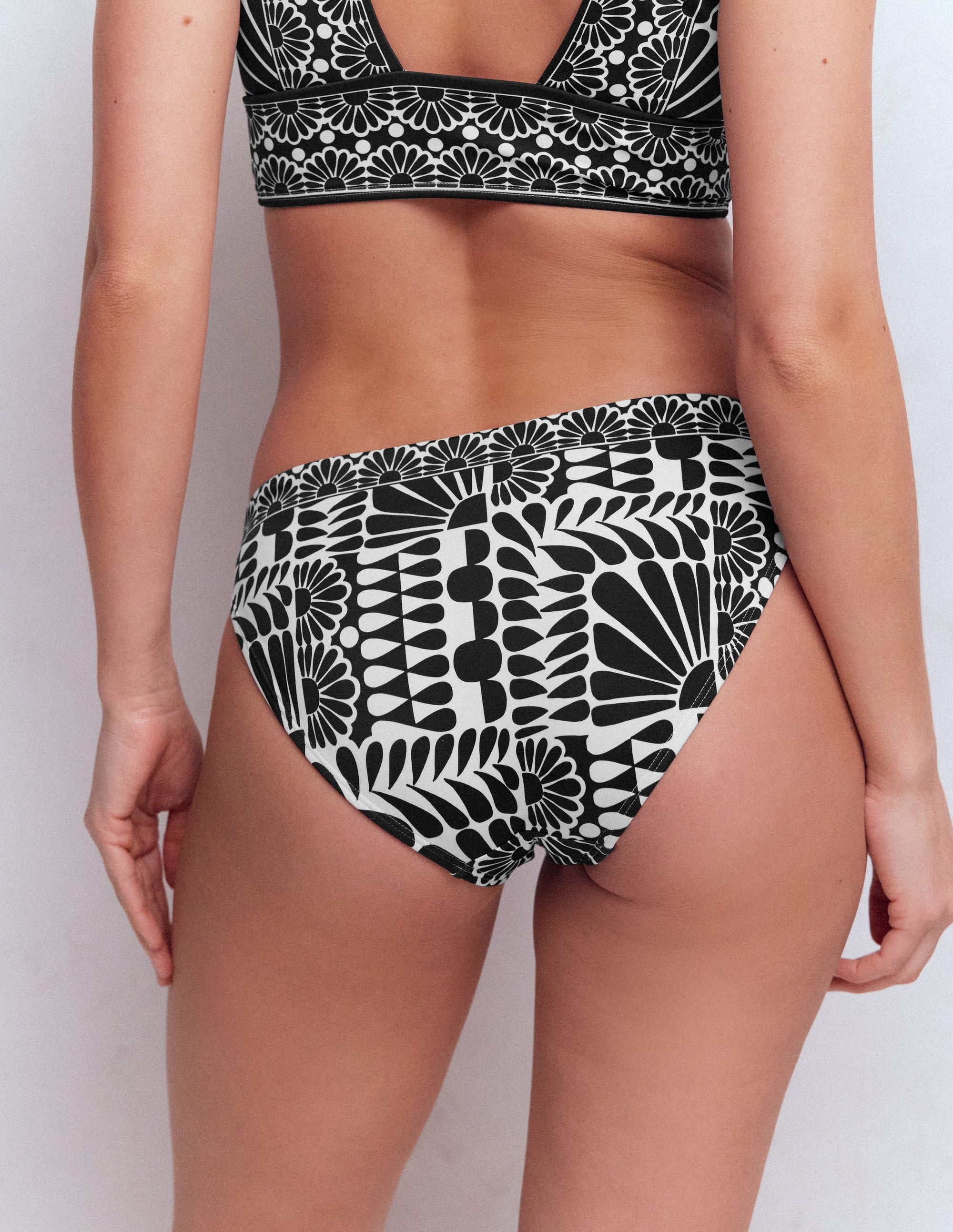 Porto Bikini Bottoms-Black, Geo Stamp - Image 3