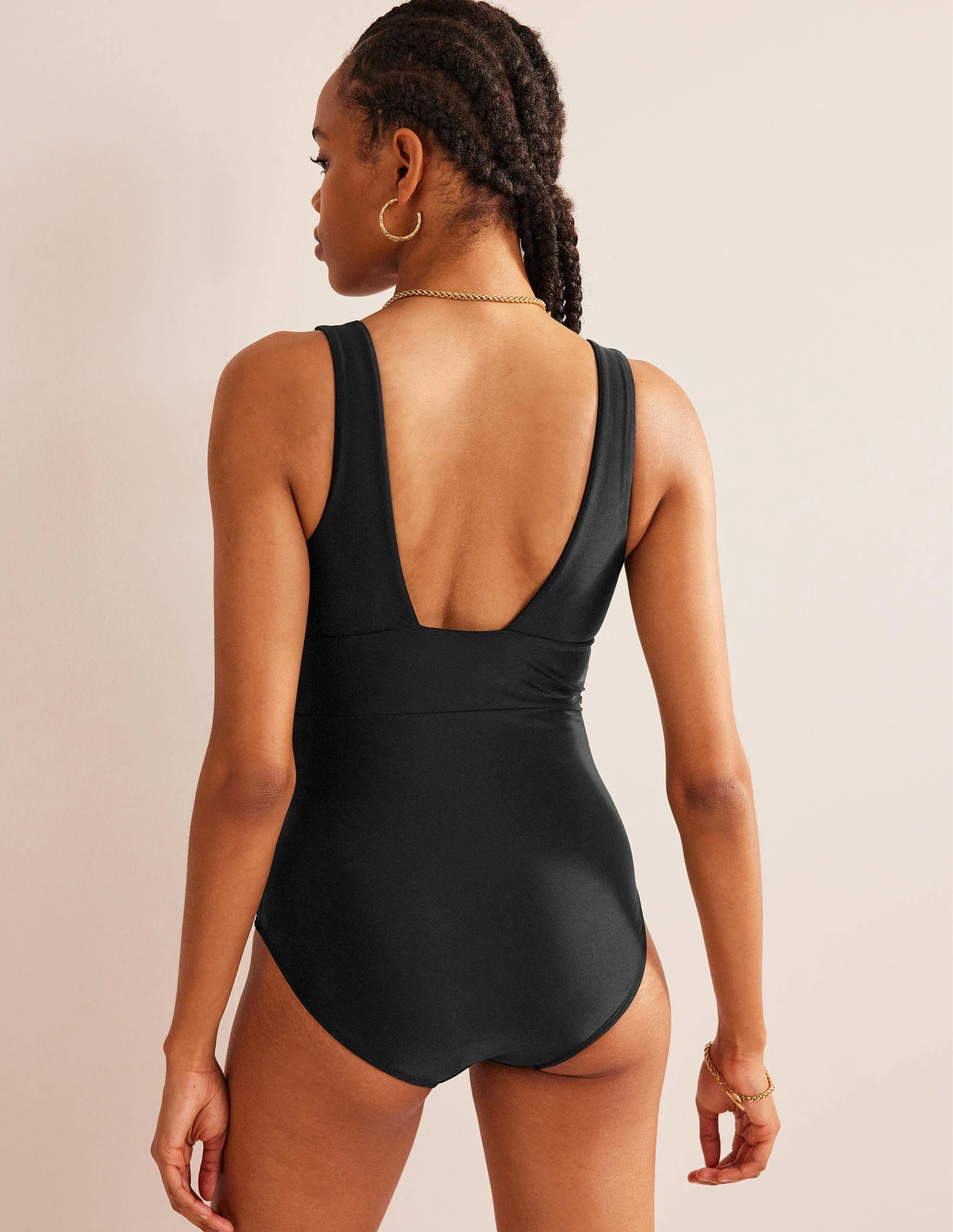 Porto V-neck Swimsuit-Black - Image 3