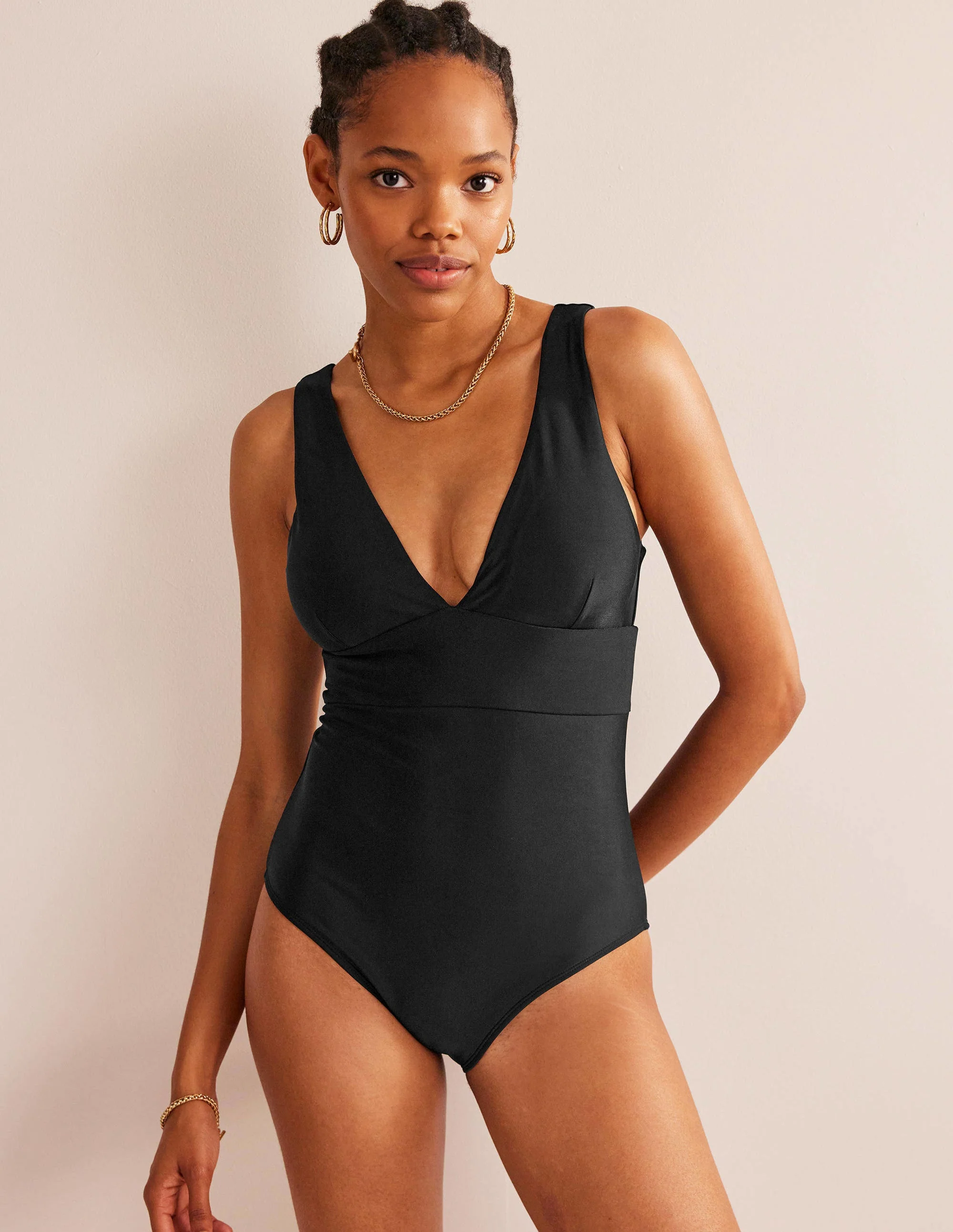 Porto V-neck Swimsuit-Black - Image 4