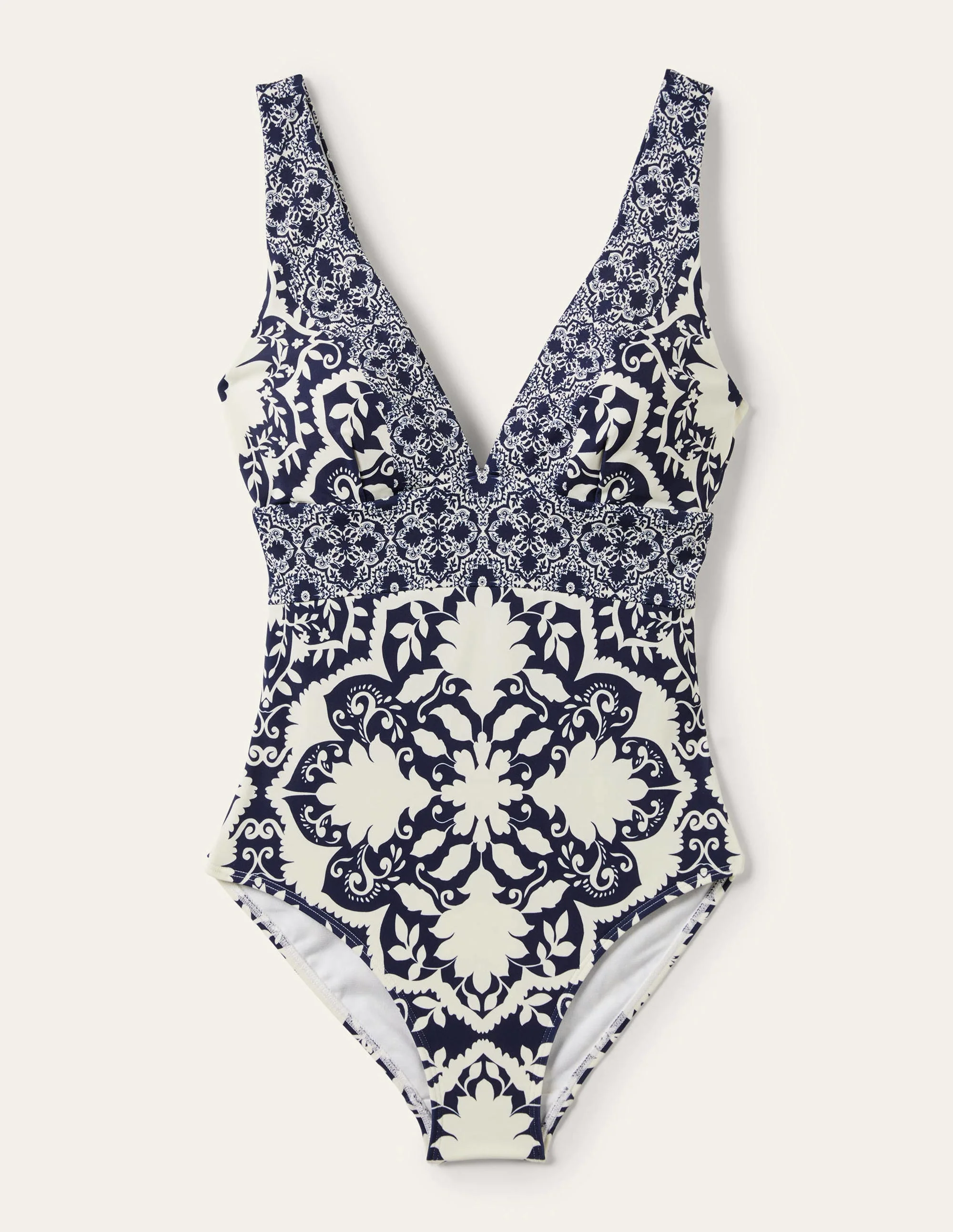 Porto V-neck Swimsuit-French Navy, Bloomsbury Mono - Image 11
