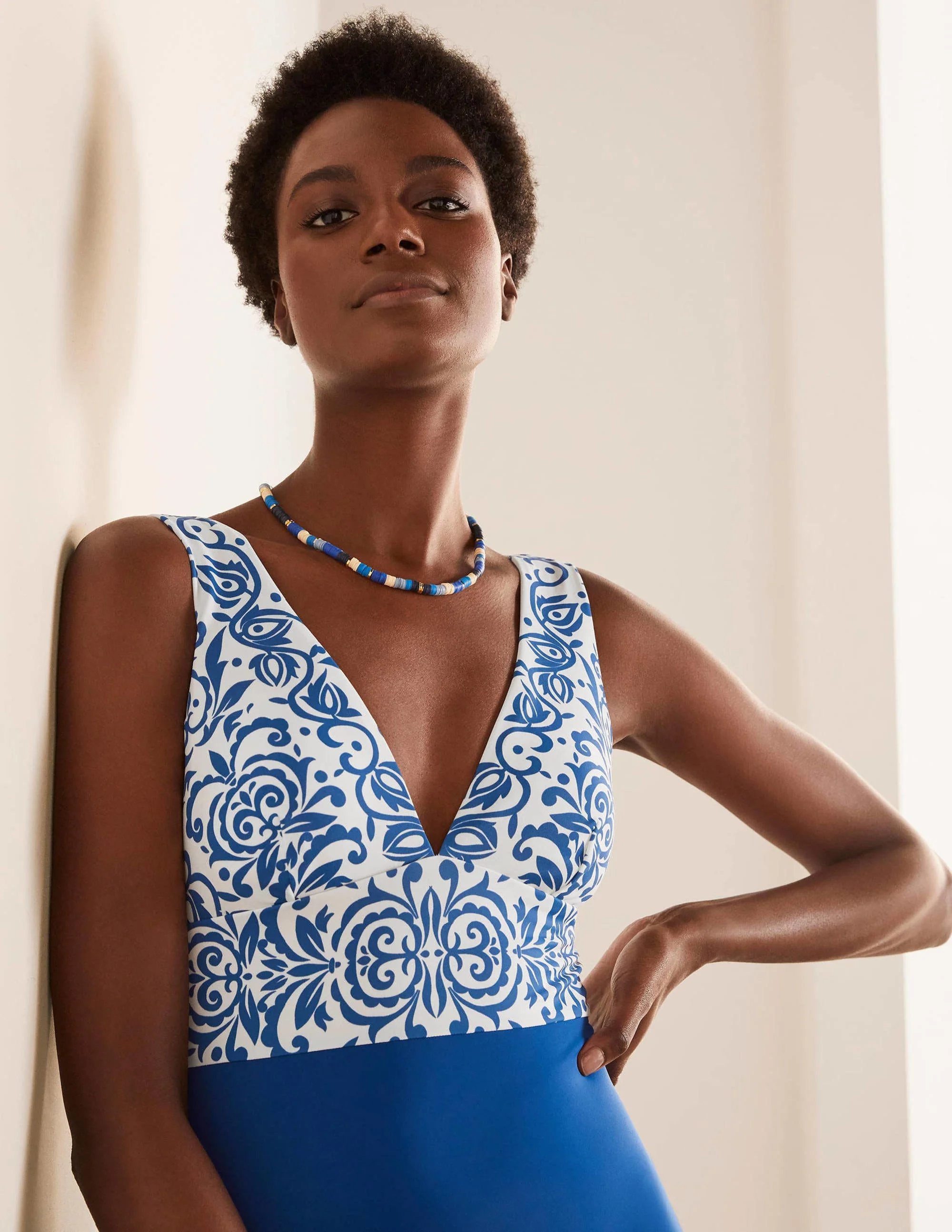Porto V-neck Swimsuit-Summit, Pacific Stamp - Image 4