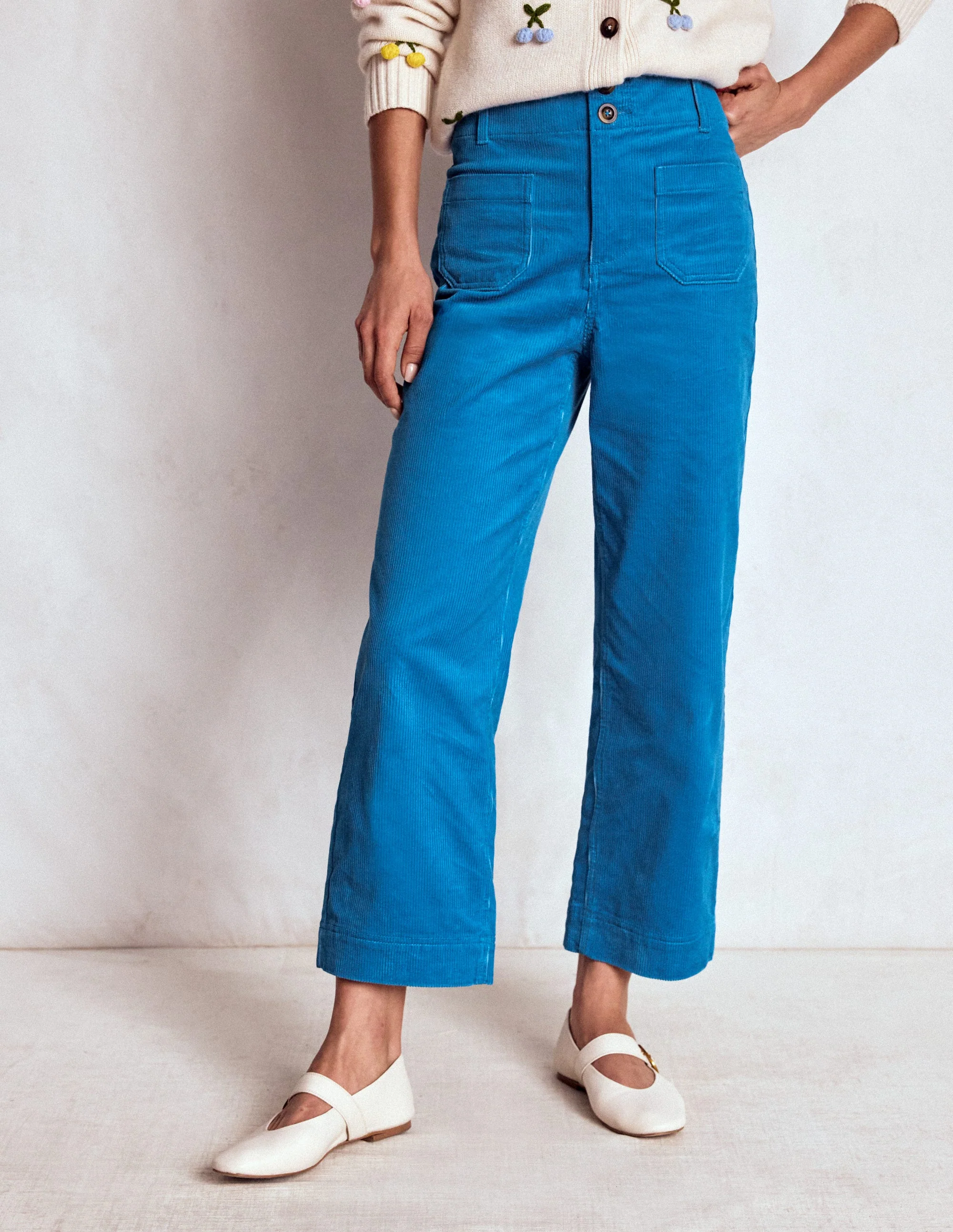 Primrose Cord Pants-Bright Blue - Image 4