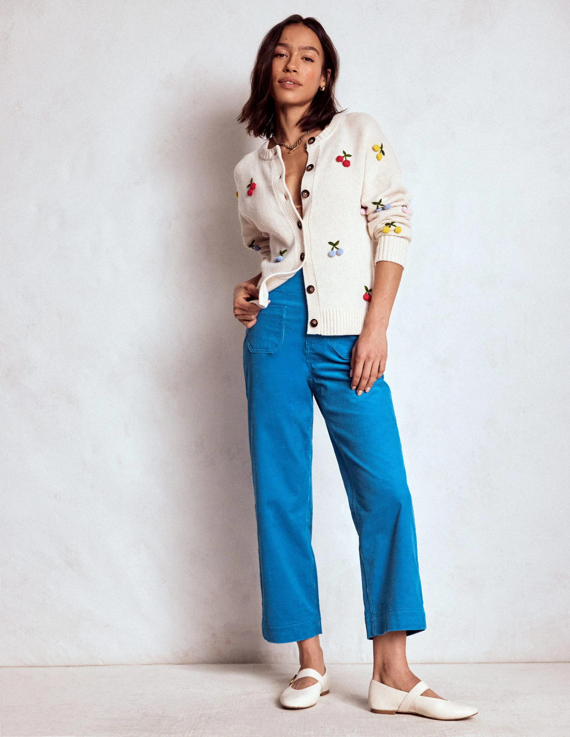 Primrose Cord Pants-Bright Blue - Image 5