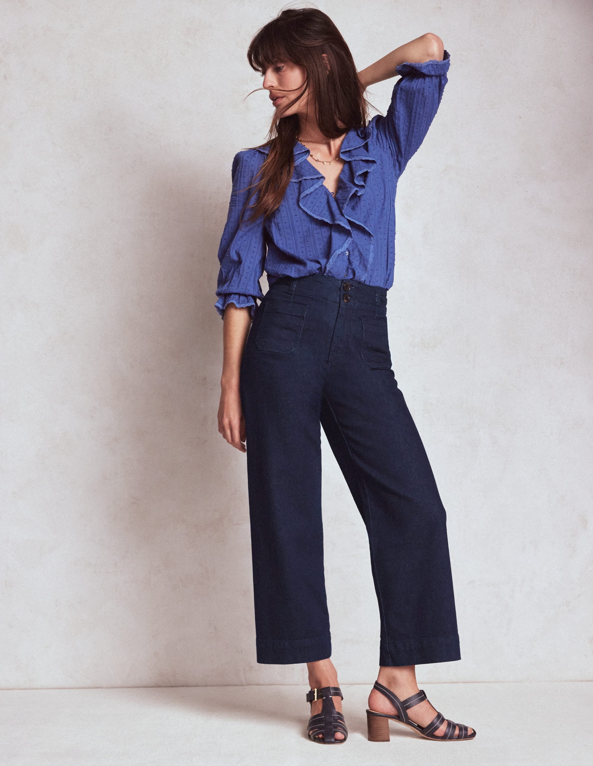 Primrose Cropped Pants-Indigo Braid