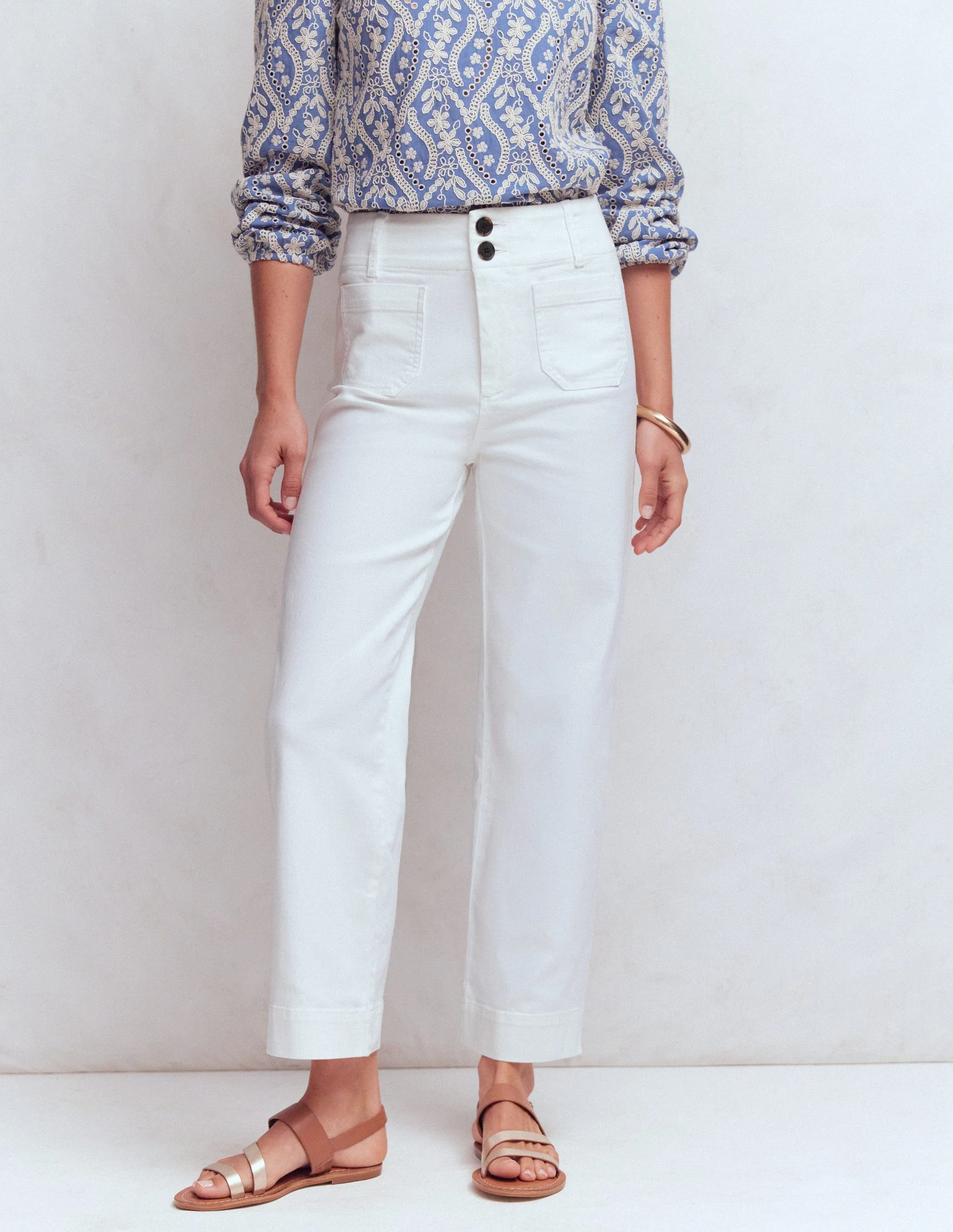 Primrose Cropped Pants-White - Image 4