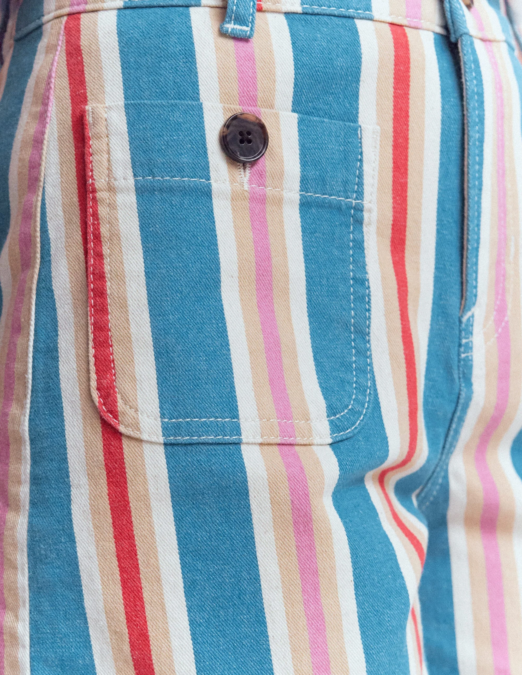 Primrose Denim Shorts-Blue, Pink, Red Multistripe - Image 6