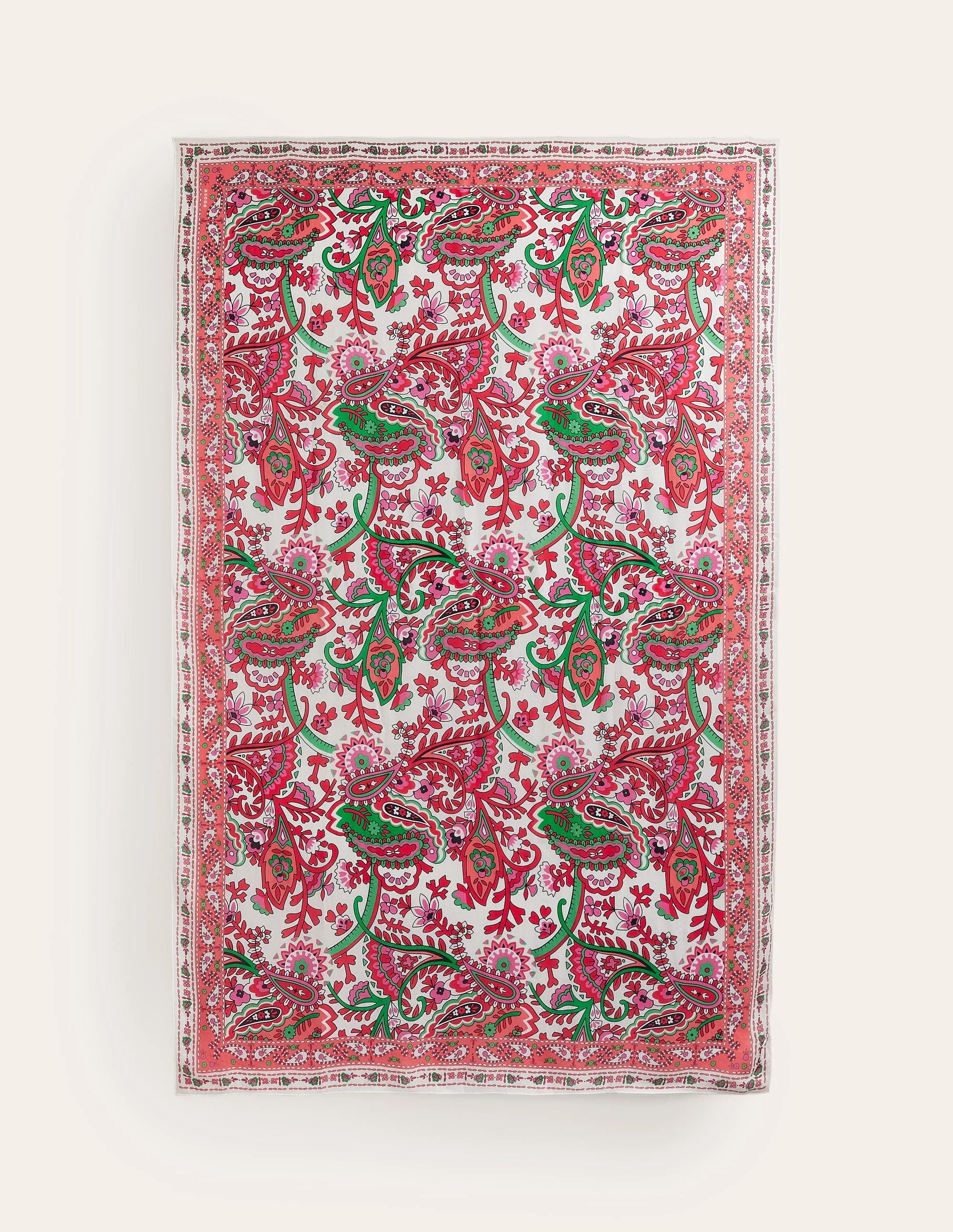 Printed Sarong Scarf-Ivory, Fantastical Paisley - Image 3