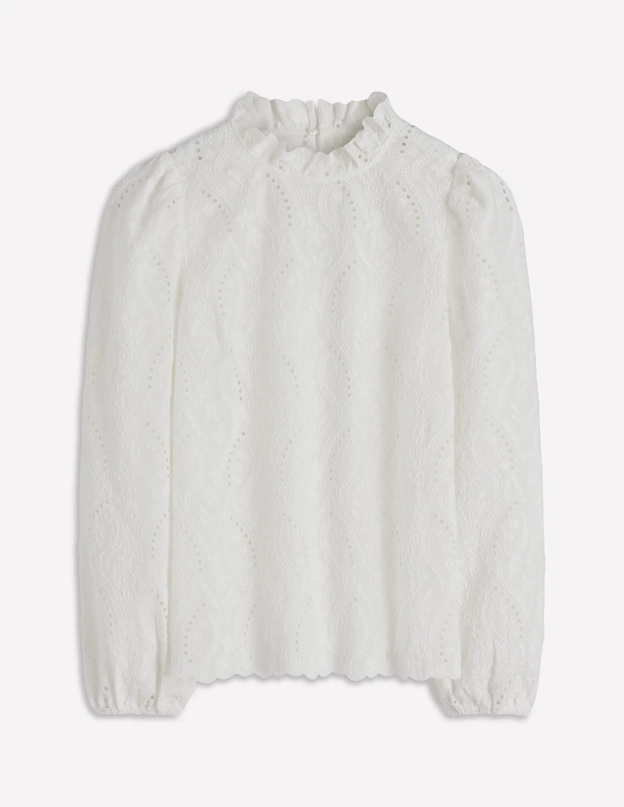 Puff Sleeve Interest Top-Ivory - Image 6