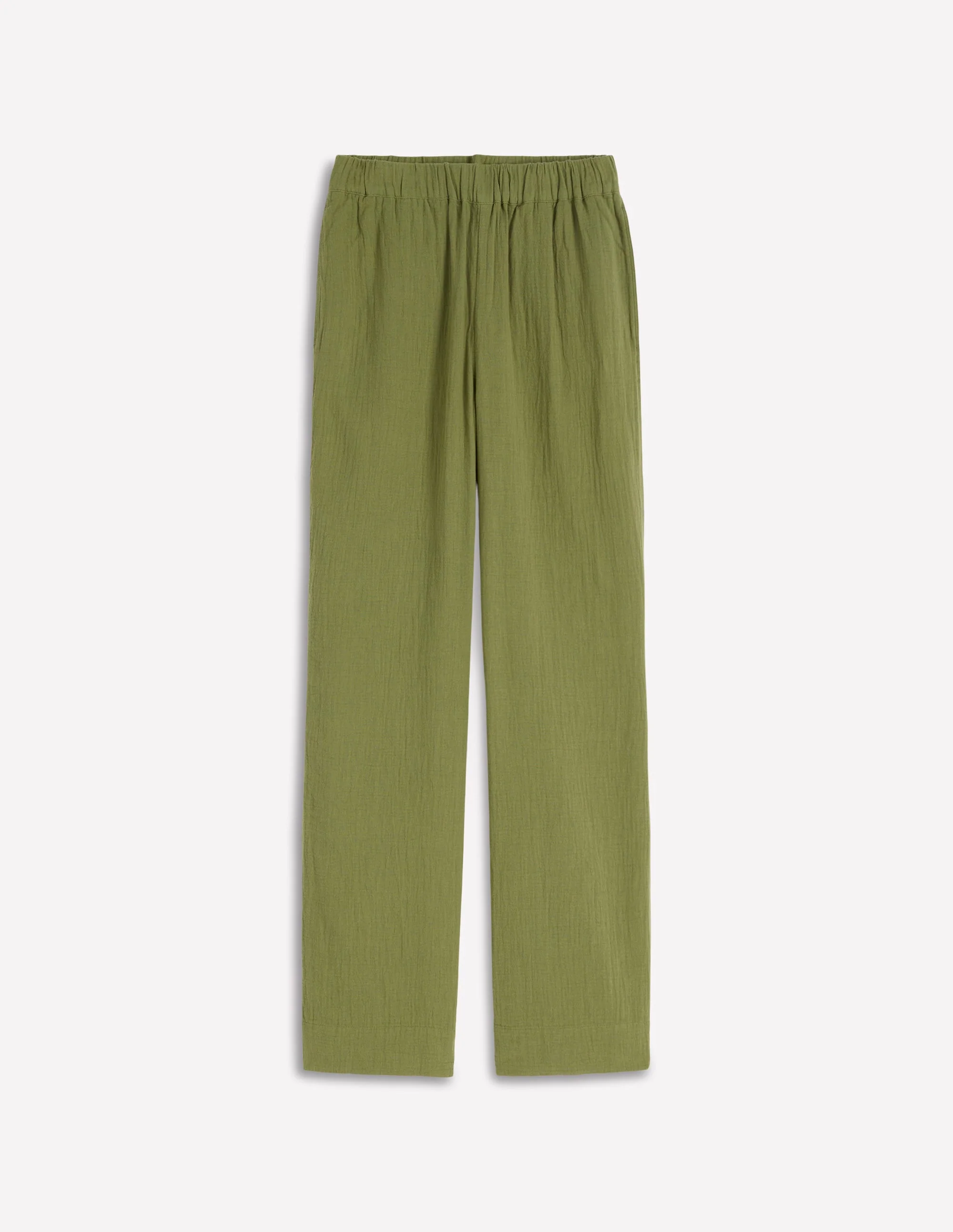 Pull On Double Cloth Pants-Olive Green - Image 6