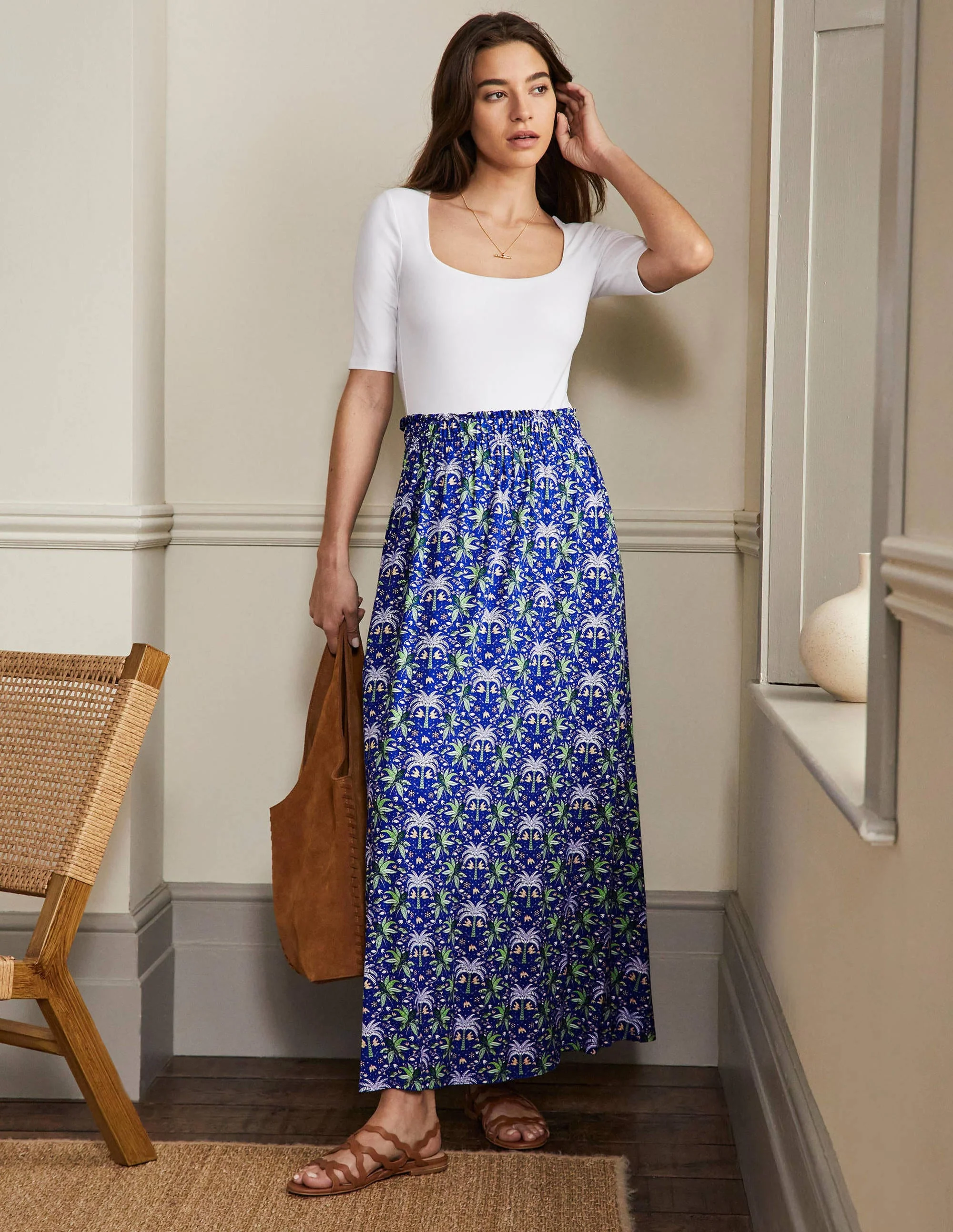 Pull On Jersey Maxi-Atlantic Ocean, Oriental Palm