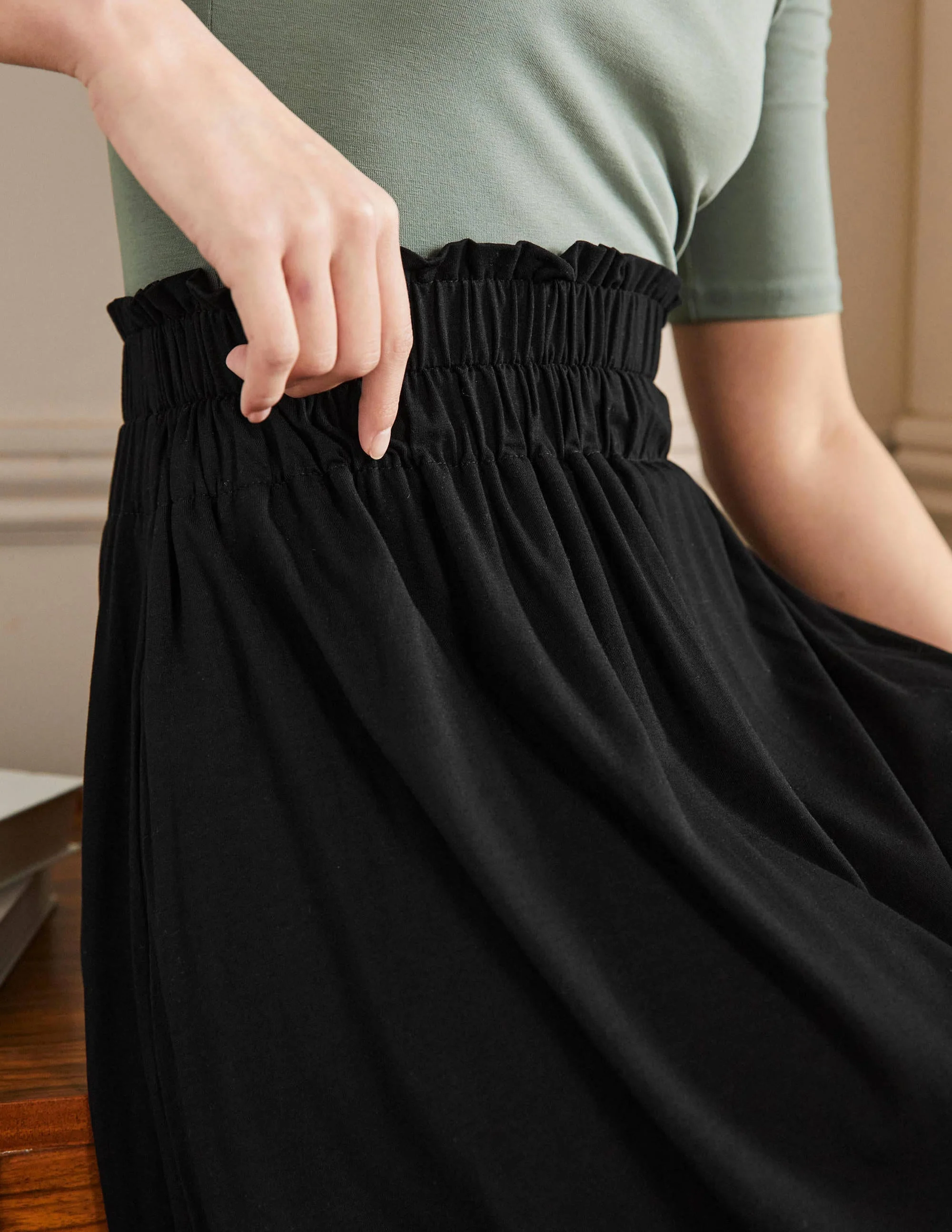 Pull On Jersey Maxi-Black - Image 2