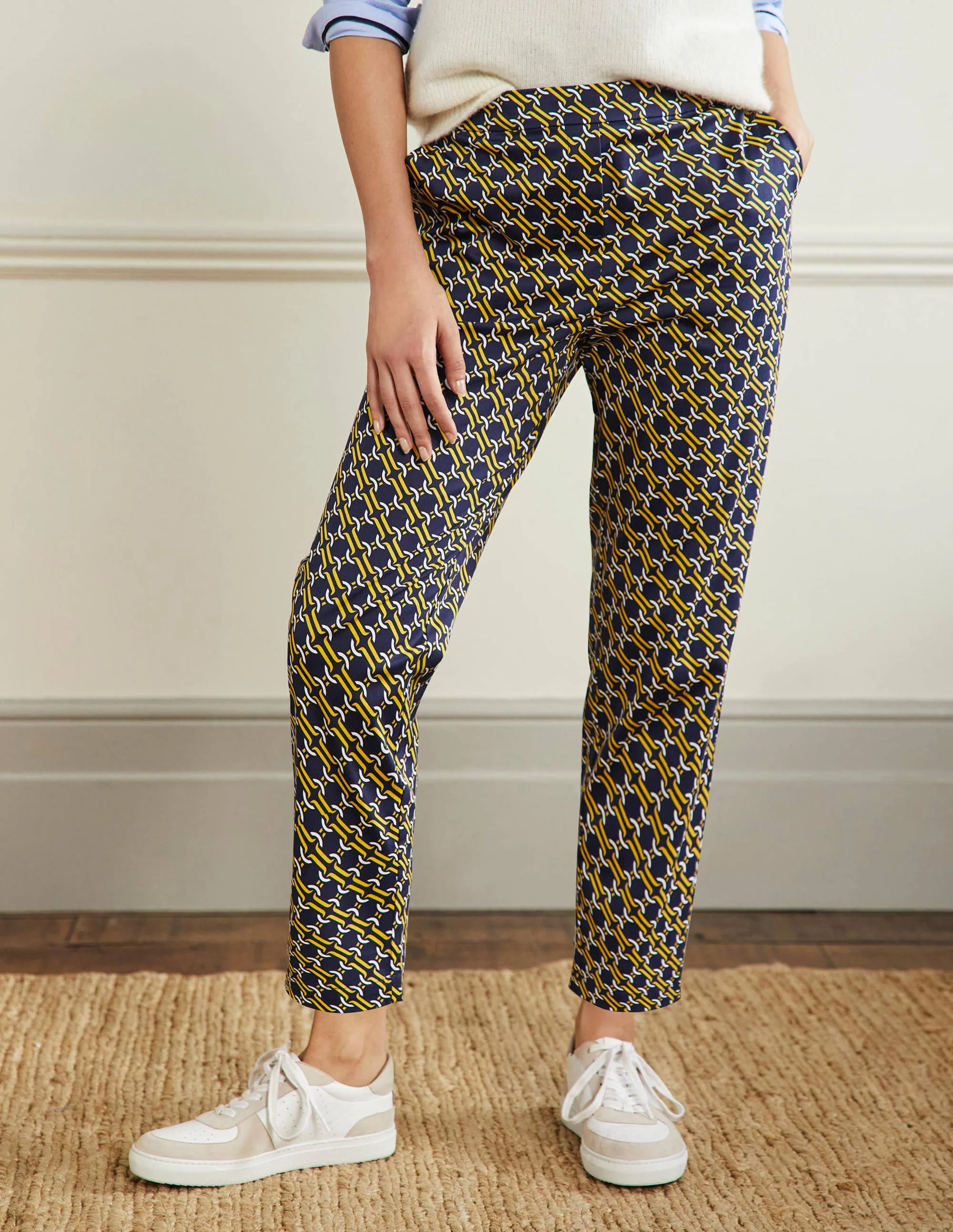 Pull On Pants-Navy, Chain Geo - Image 4