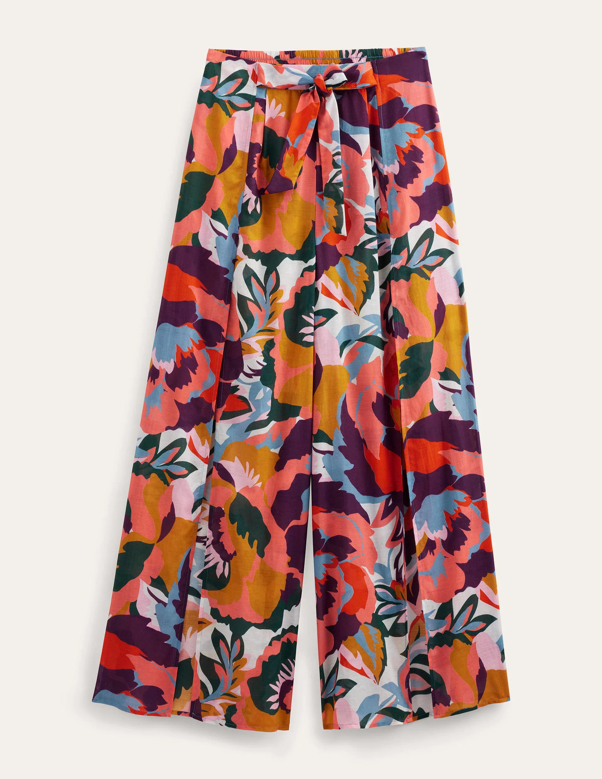 Pull On Side Split Pants-Multi, Ikat - Image 3