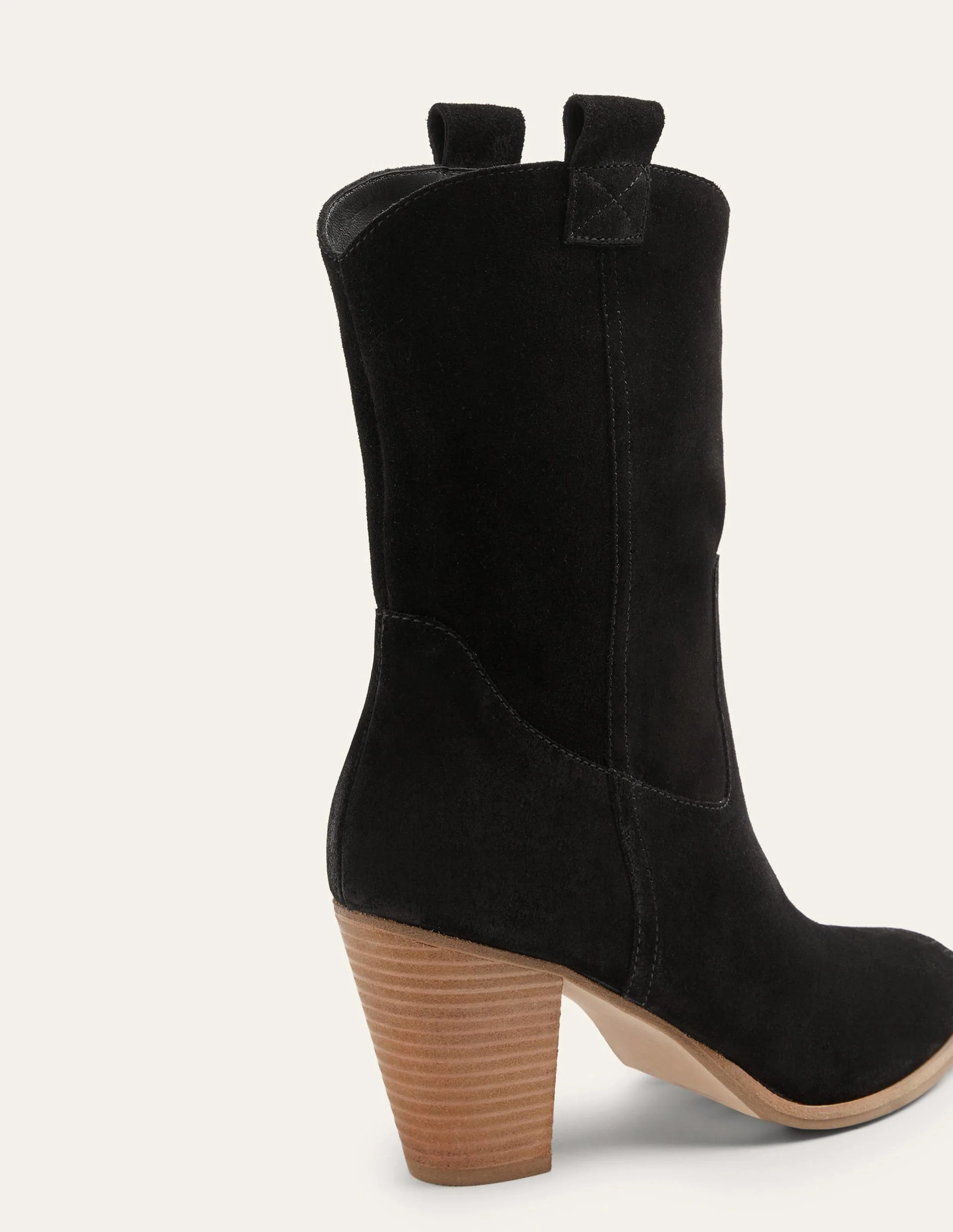 Pull-on Western Boot-Black Suede - Image 6