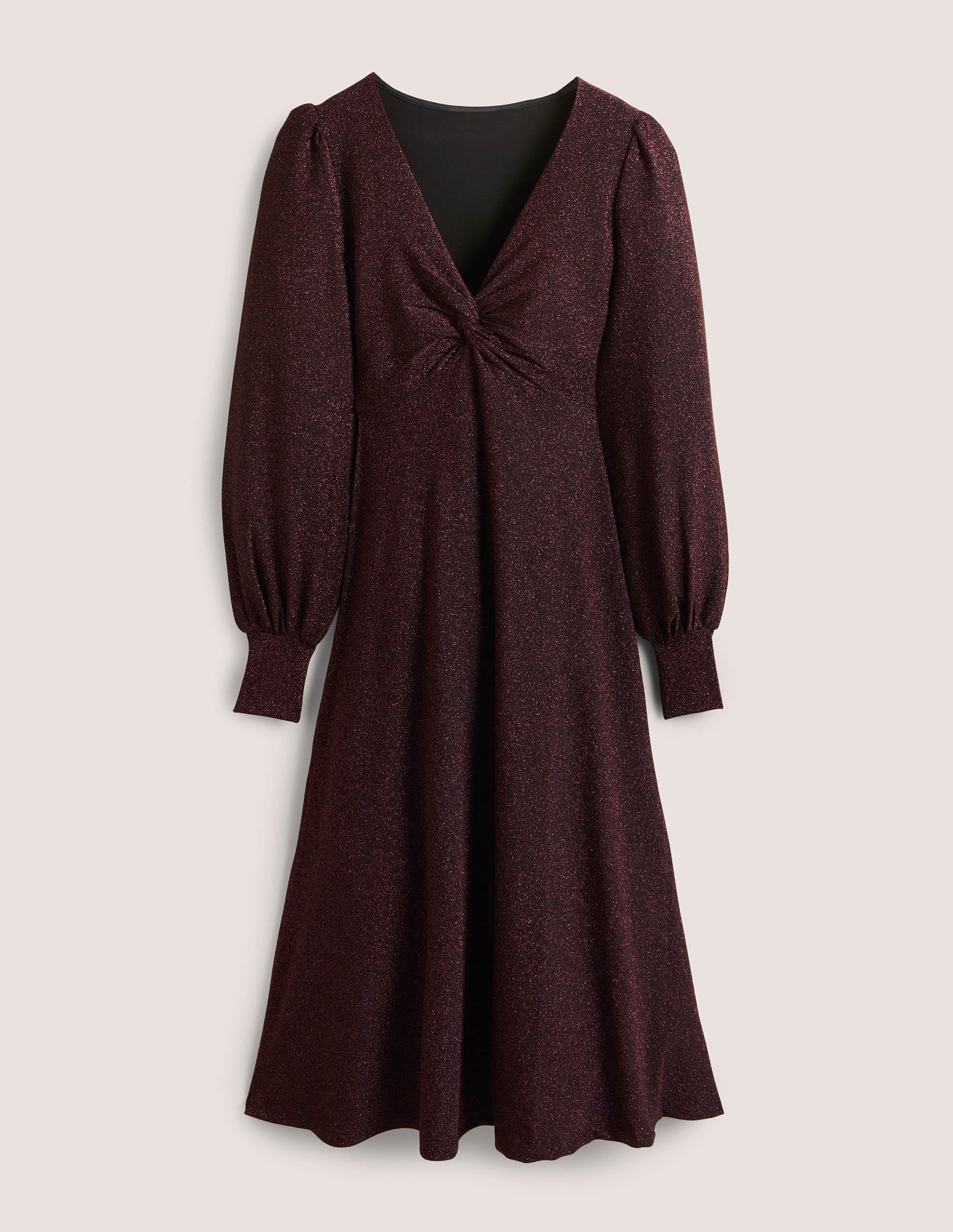Purple Sparkle Metallic Jersey Midi Dress-Purple Sparkle - Image 6