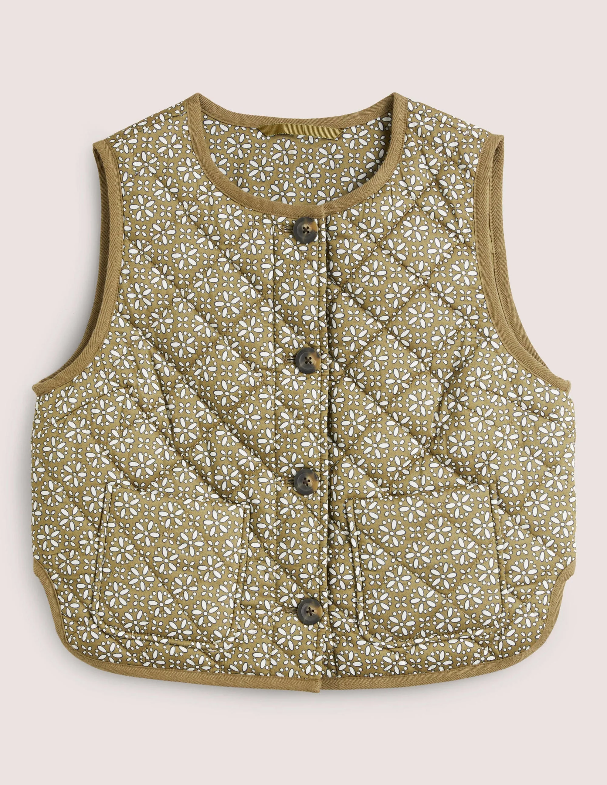 Quilted Vest-Basil Green, Dainty Geo - Image 5