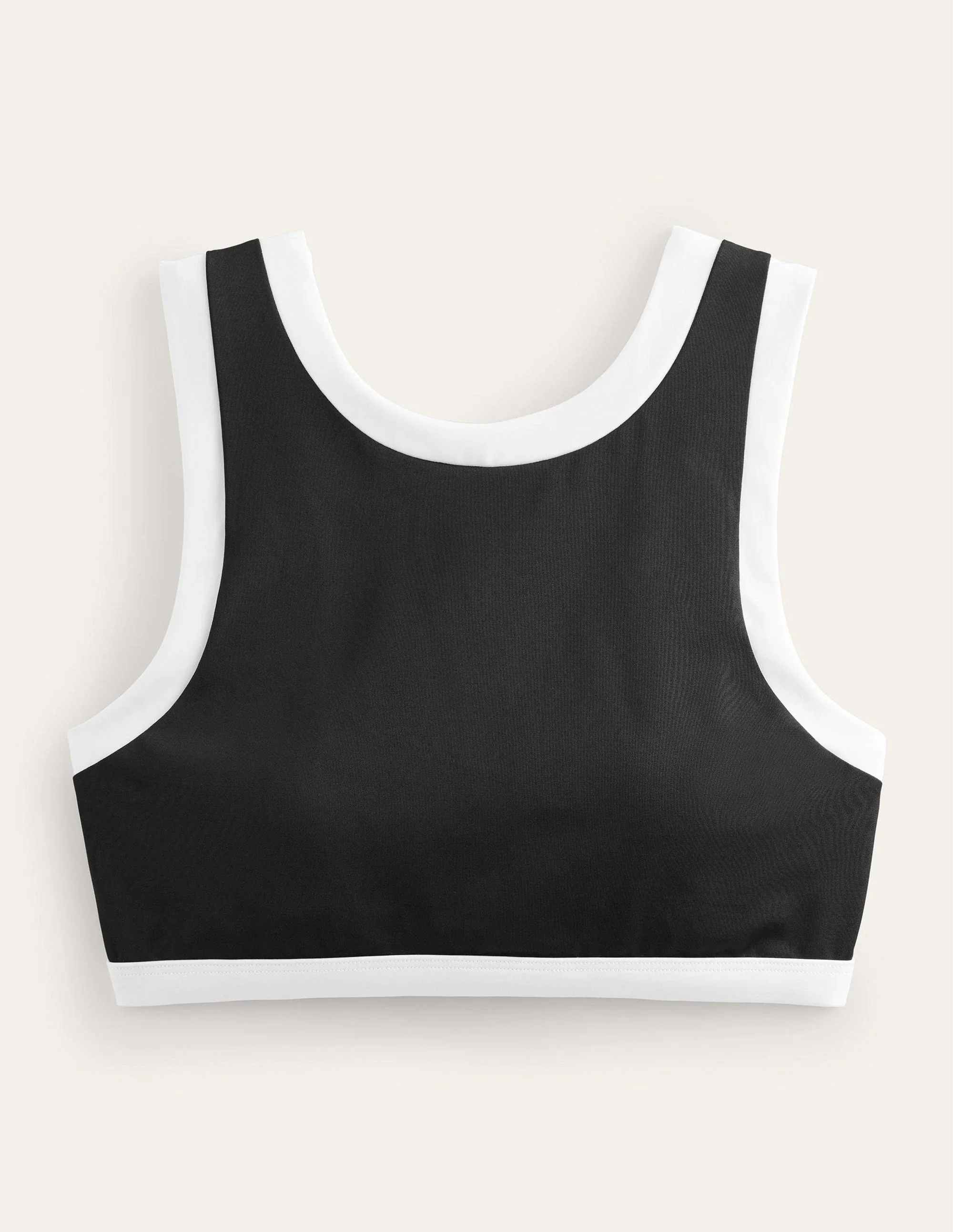 Racer Crew Neck Bikini Top-Black Colourblock - Image 5