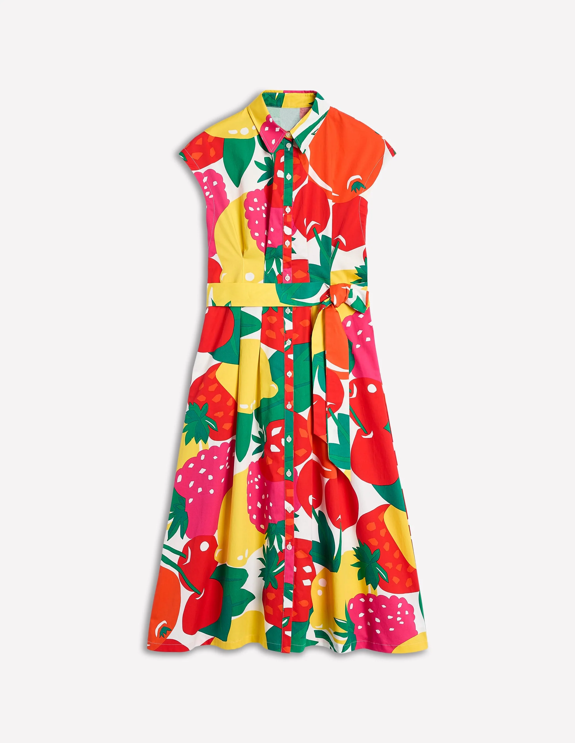 Rachel Cotton Midi Shirt Dress-Multi, Summer Fruits - Image 7