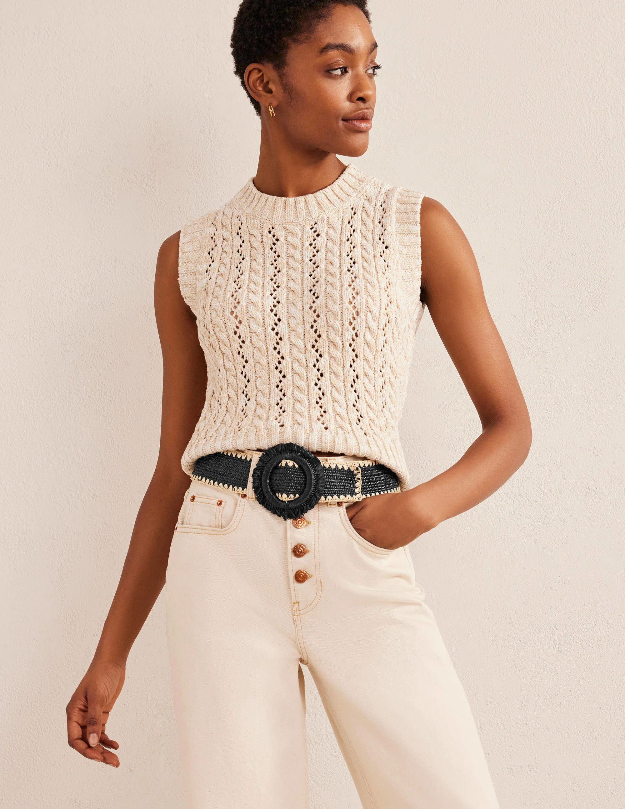 Raffia Belt-Black