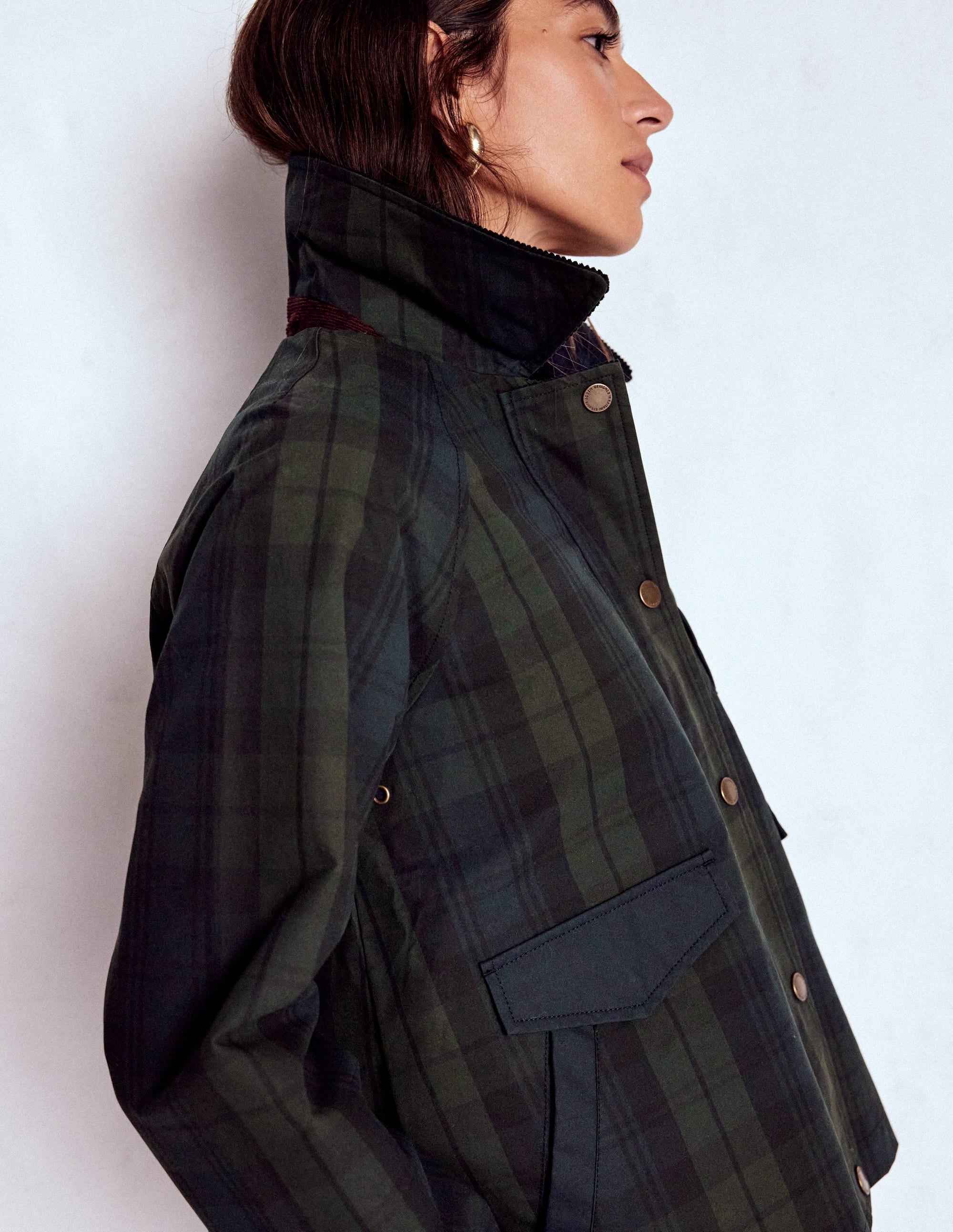 Raglan Wax Jacket-BLACKWATCH - Image 2