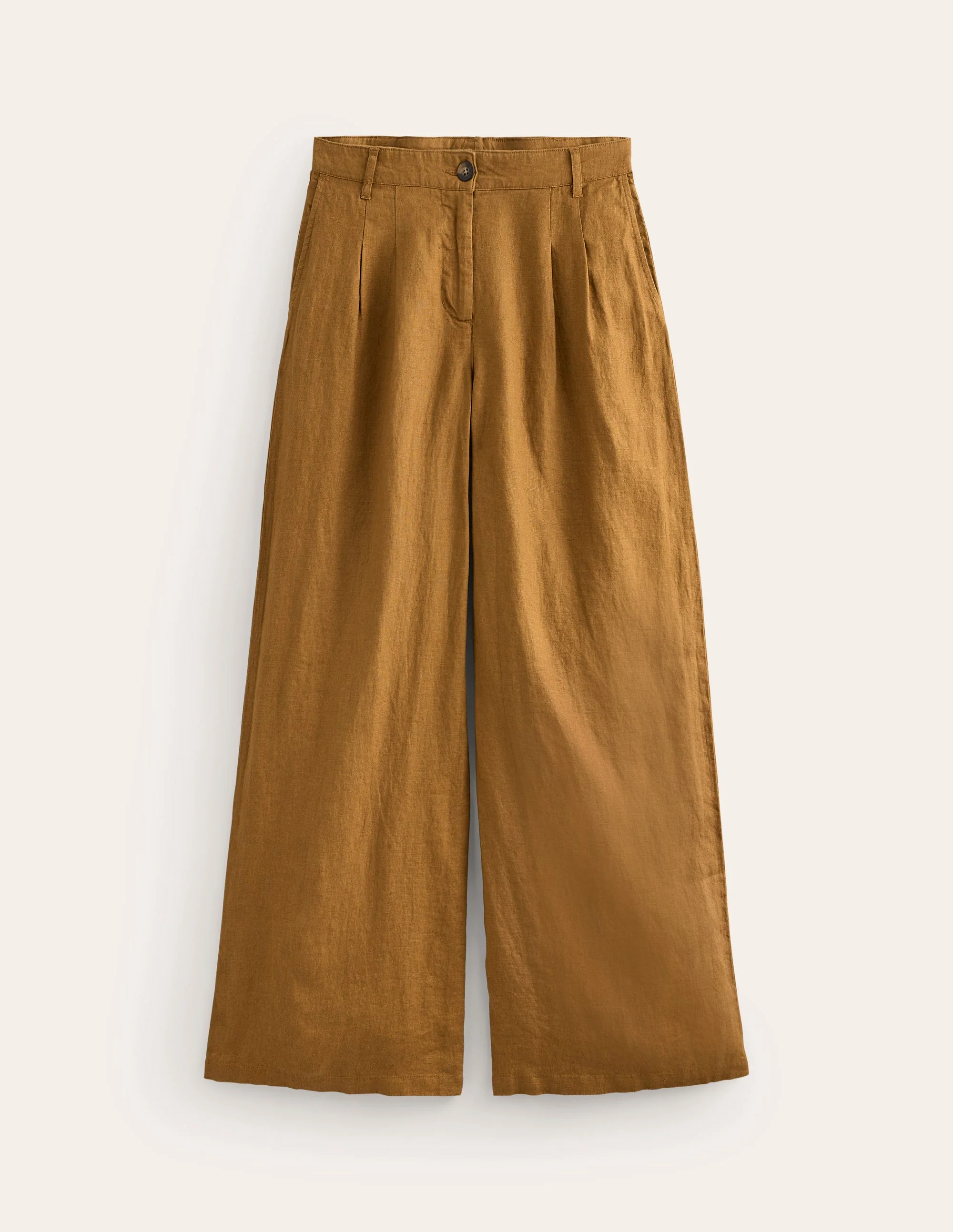Regent Pleat Linen Pants-Bronze Brown - Image 7