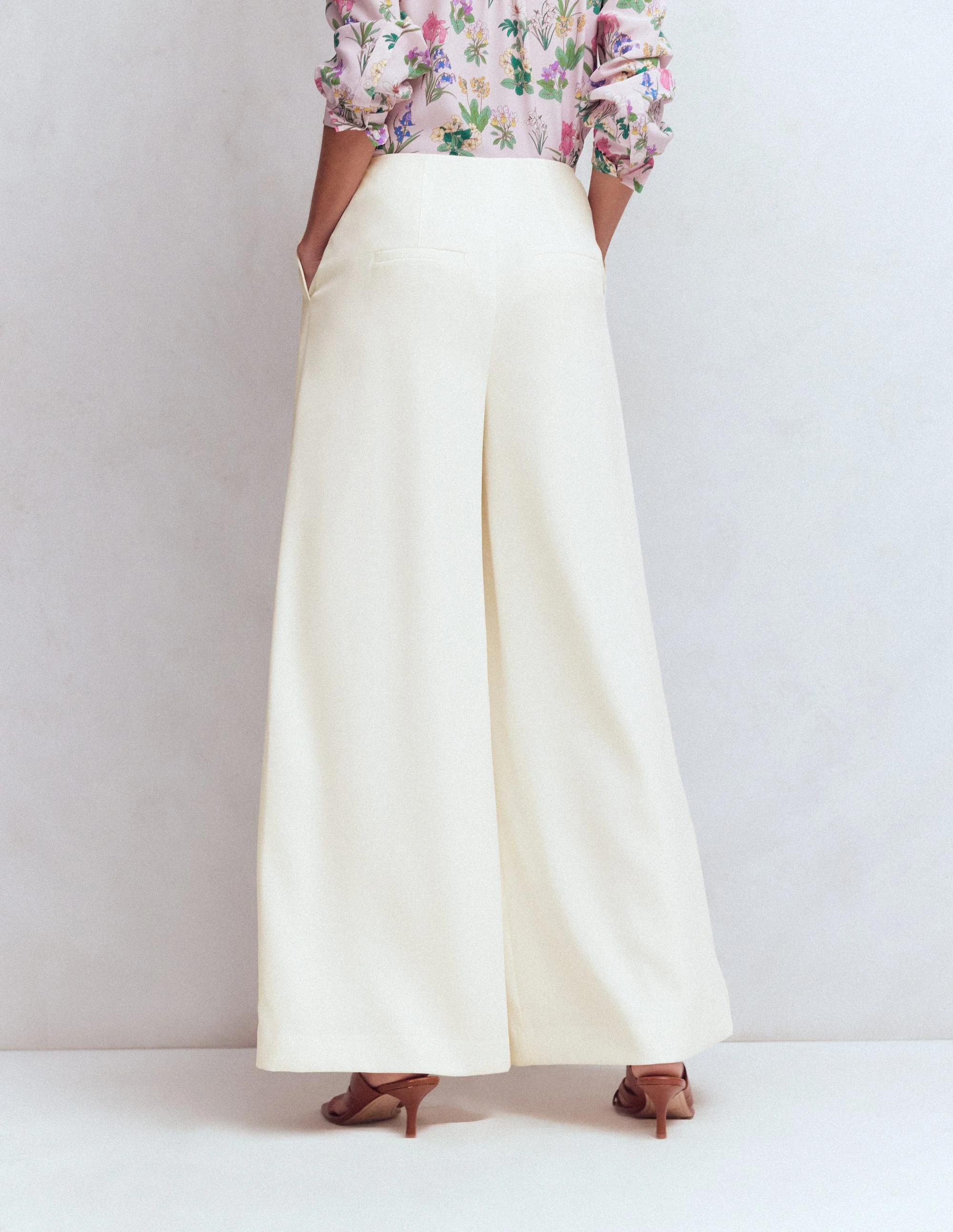 Regent Wide Leg Pants-Ivory - Image 3