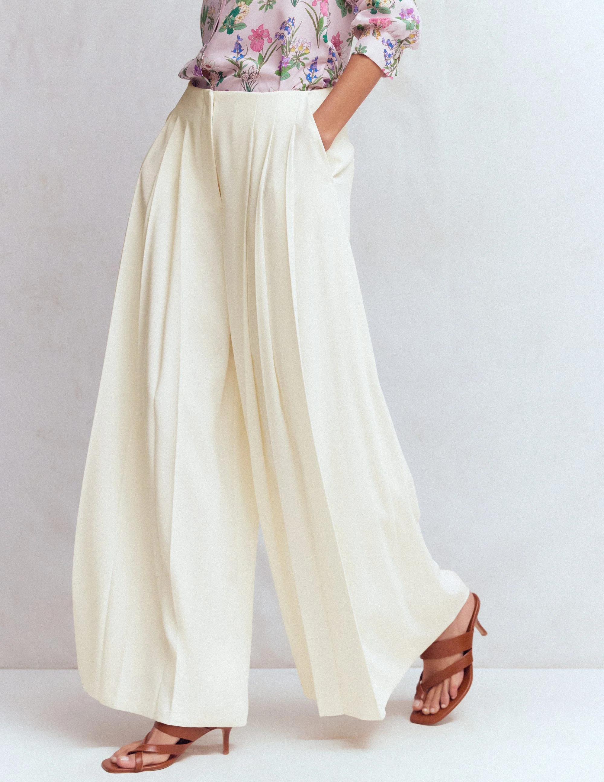 Regent Wide Leg Pants-Ivory - Image 4