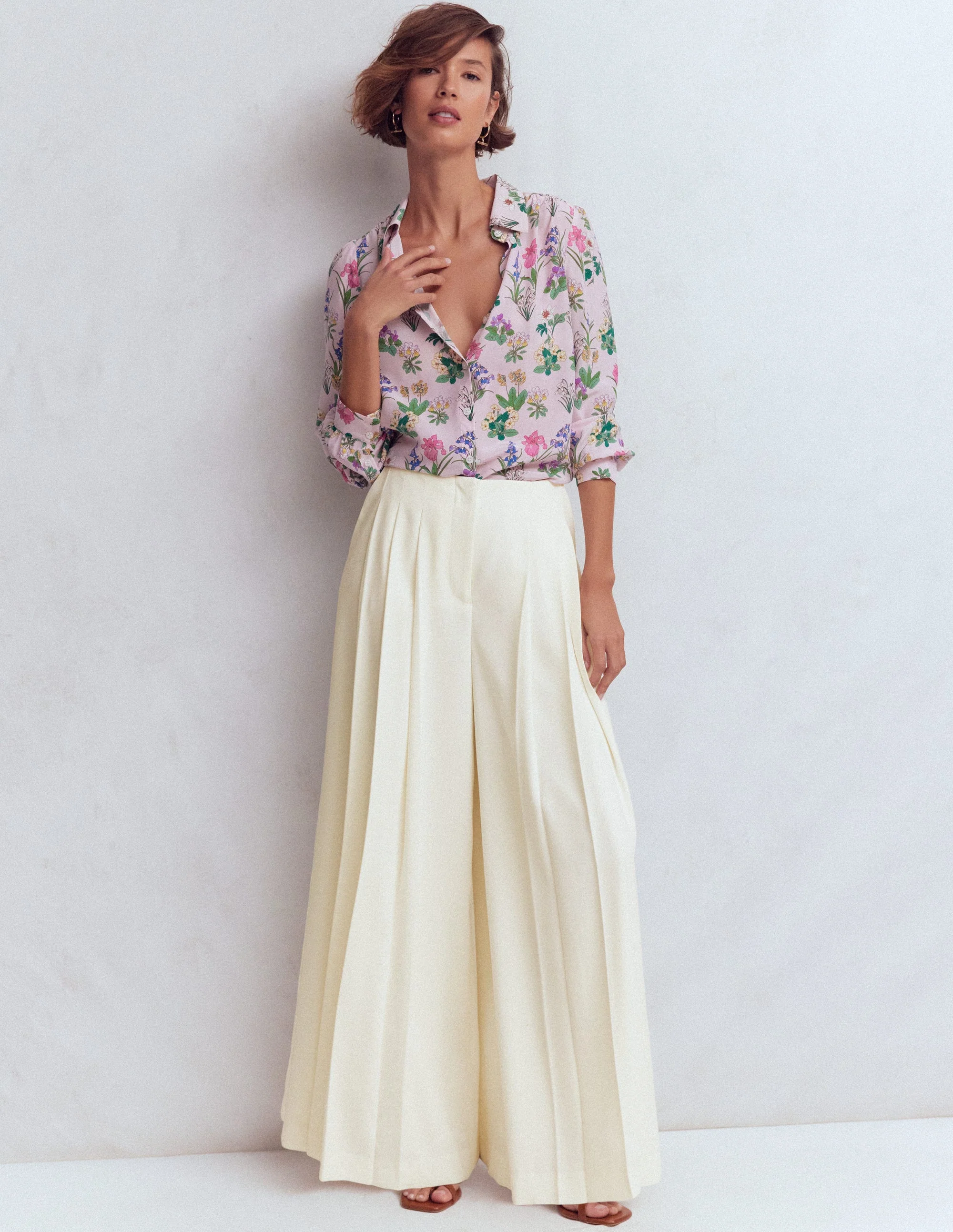 Regent Wide Leg Pants-Ivory - Image 5