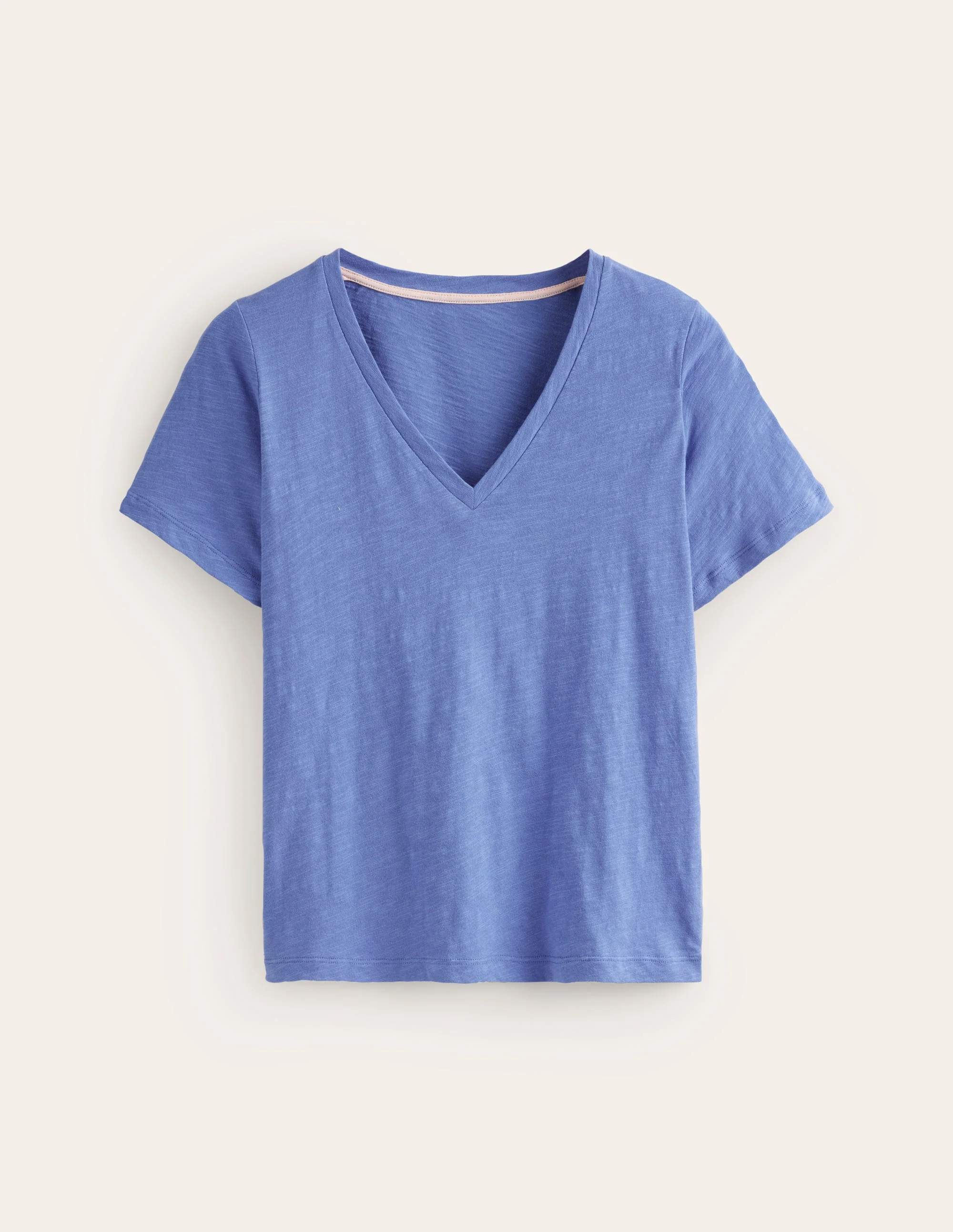 Regular V-Neck Slub T-shirt-Ebb and Flow Blue - Image 5