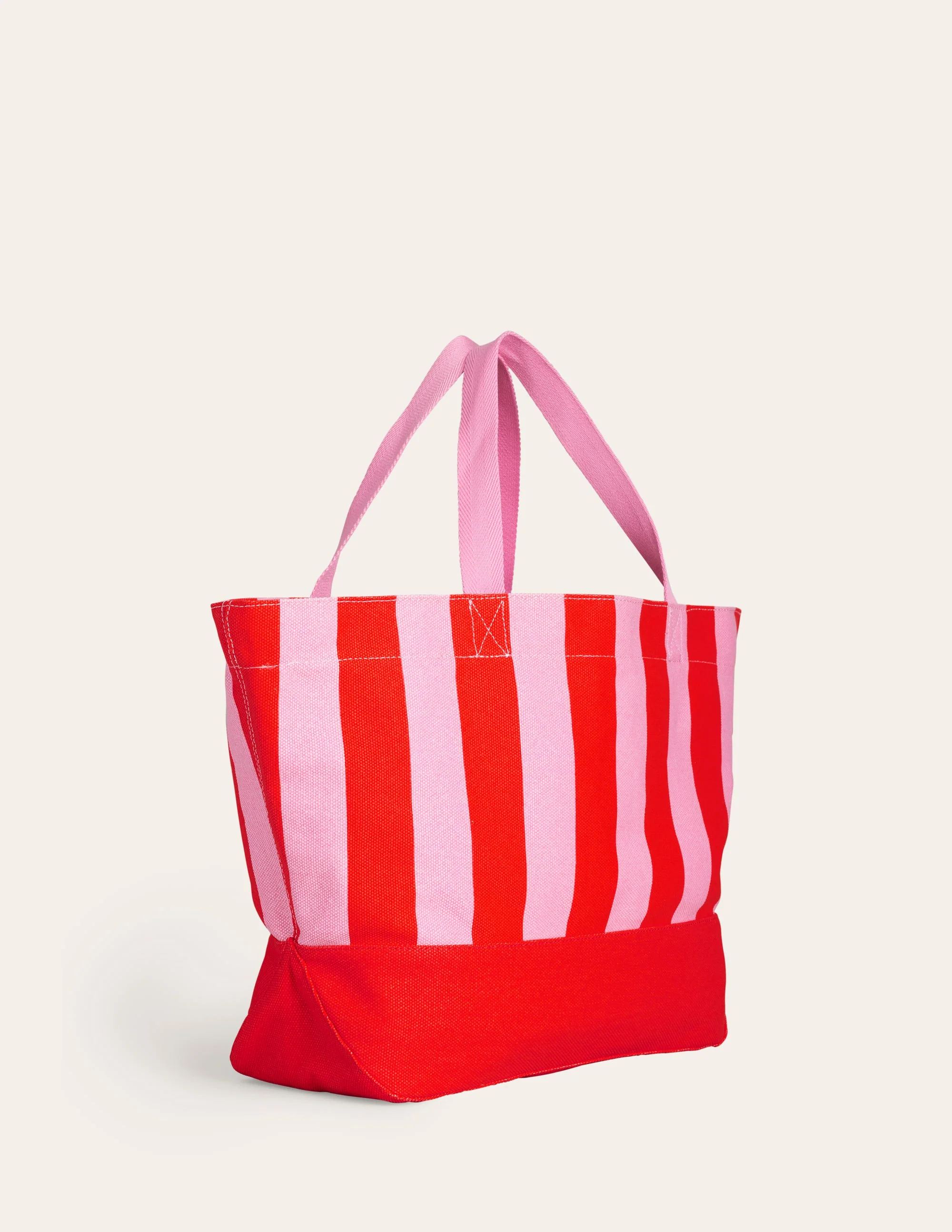 Relaxed Canvas Tote Bag-Pink Stripe - Image 3